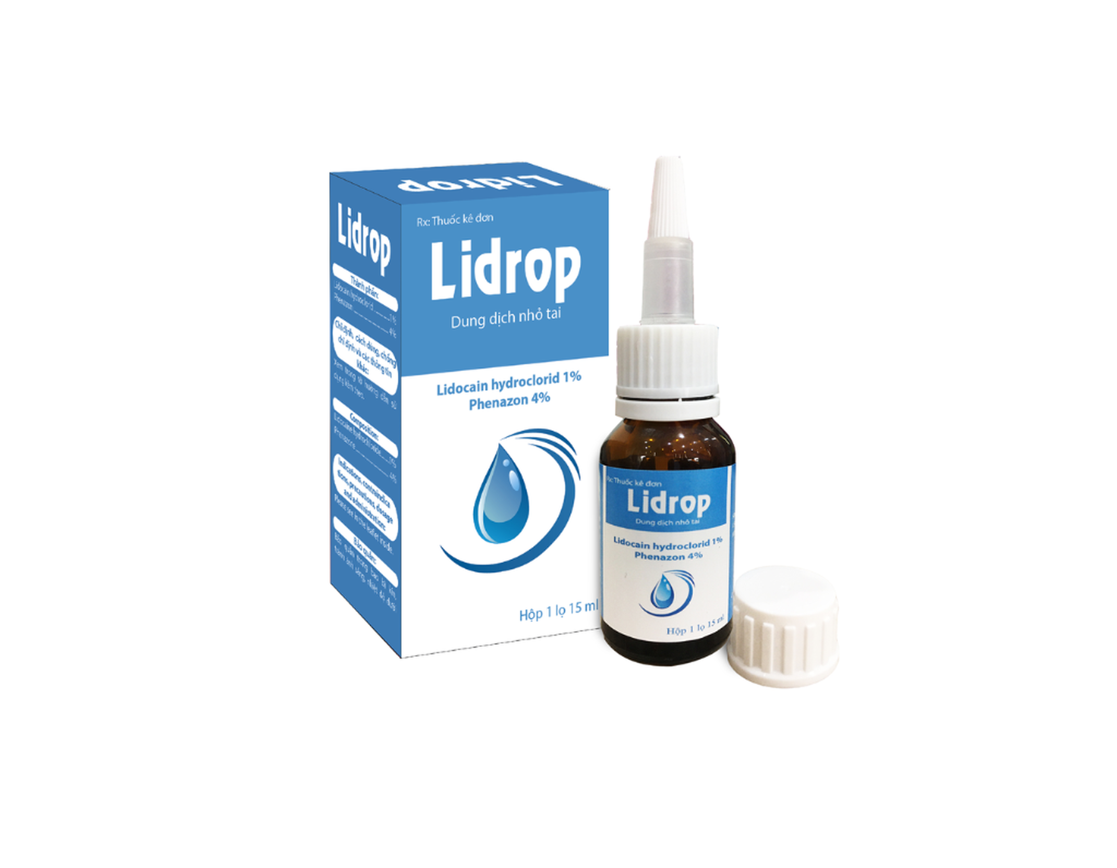 Thuốc nhỏ tai Lidrop Ear drops điều trị triệu chứng đau tại chỗ các dạng viêm tai (Hộp 1 lọ 15ml)