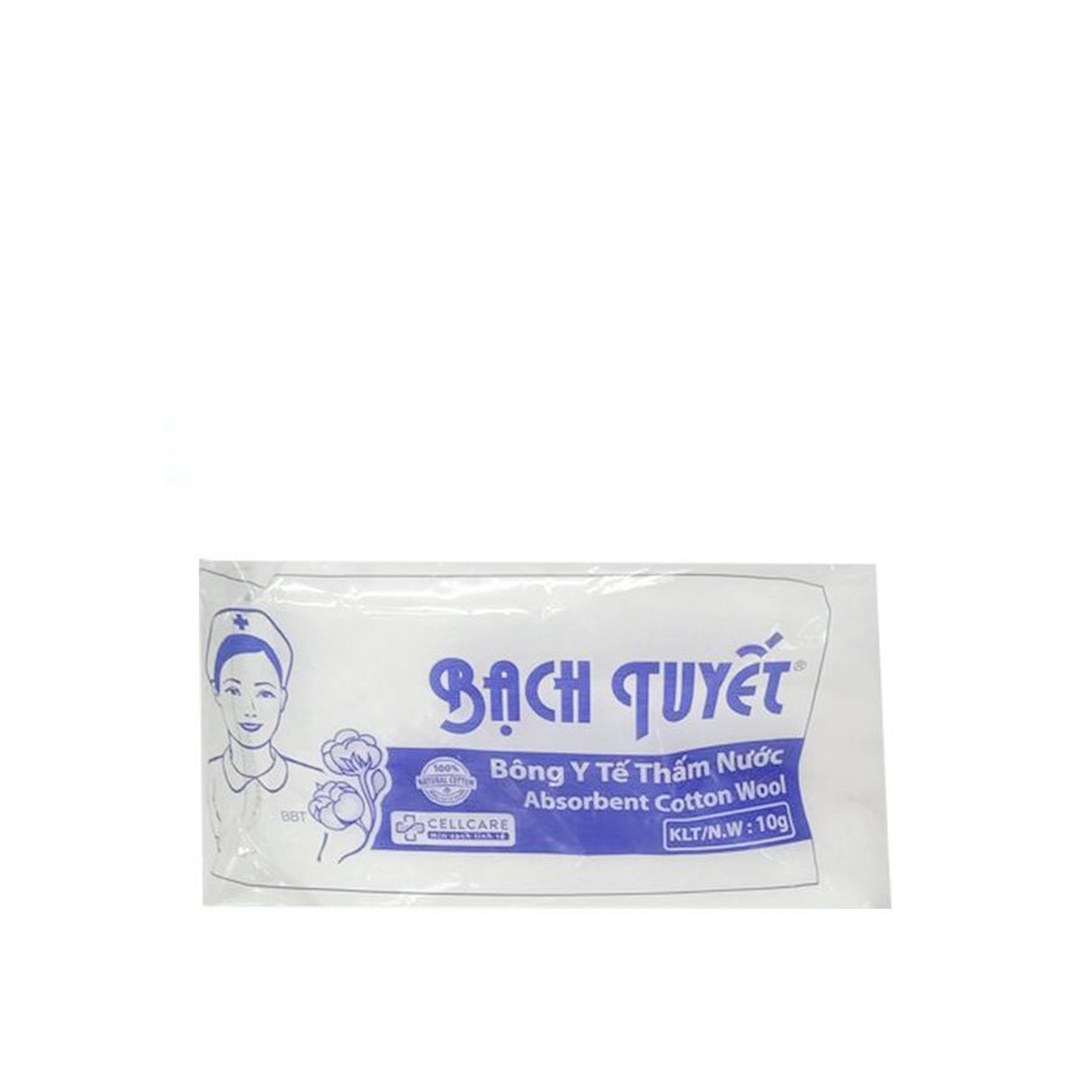 Bông Bạch Tuyết được làm từ chất liệu 100% bông xơ tự nhiên, không pha lẫn tạp chất hay sợi polyme (gói 10g)