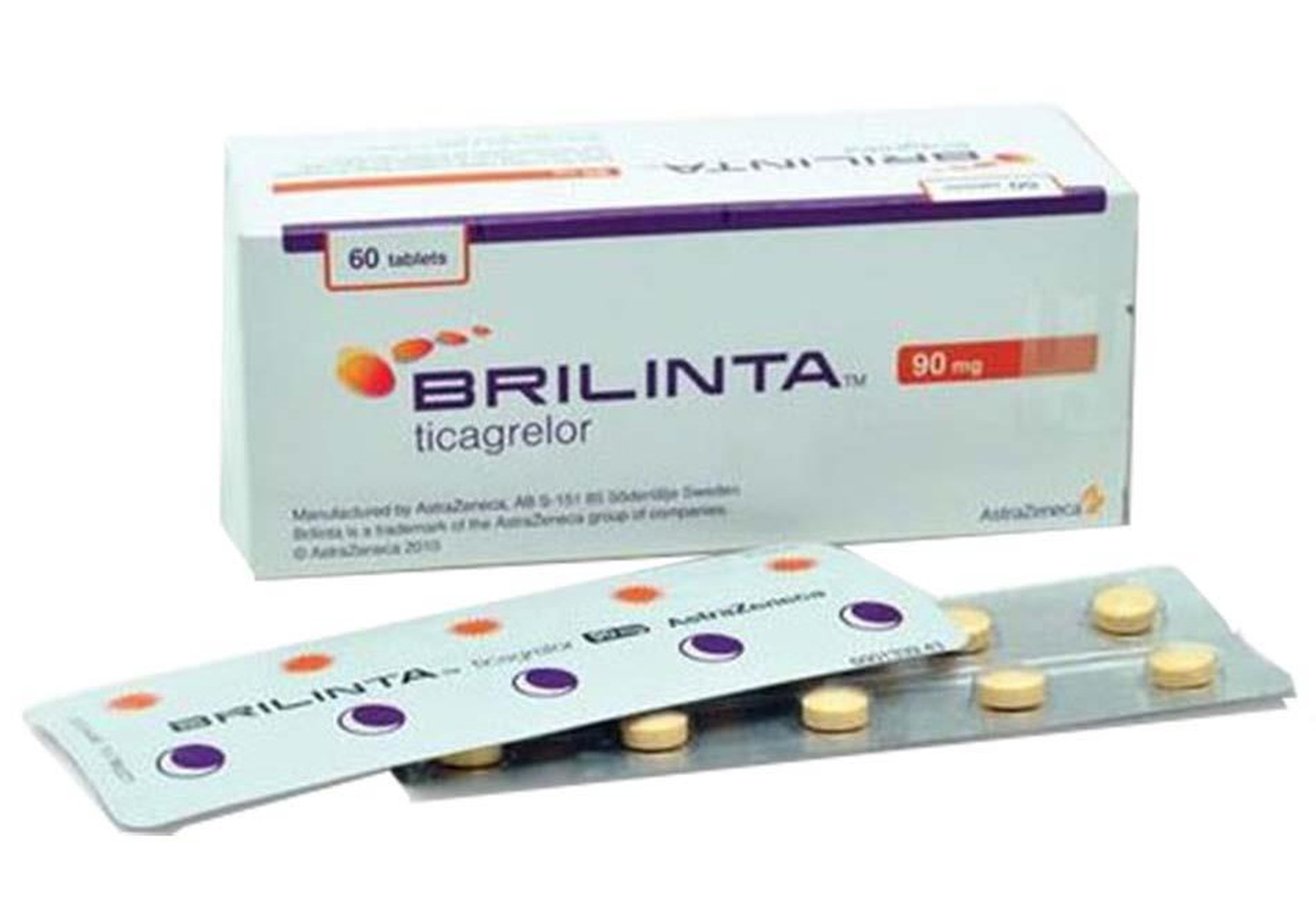 Thuốc Brilinta AstraZeneca giảm nguy cơ bị lên cơn đau tim, đột quỵ (Hộp 6 vỉ x 10 viên)