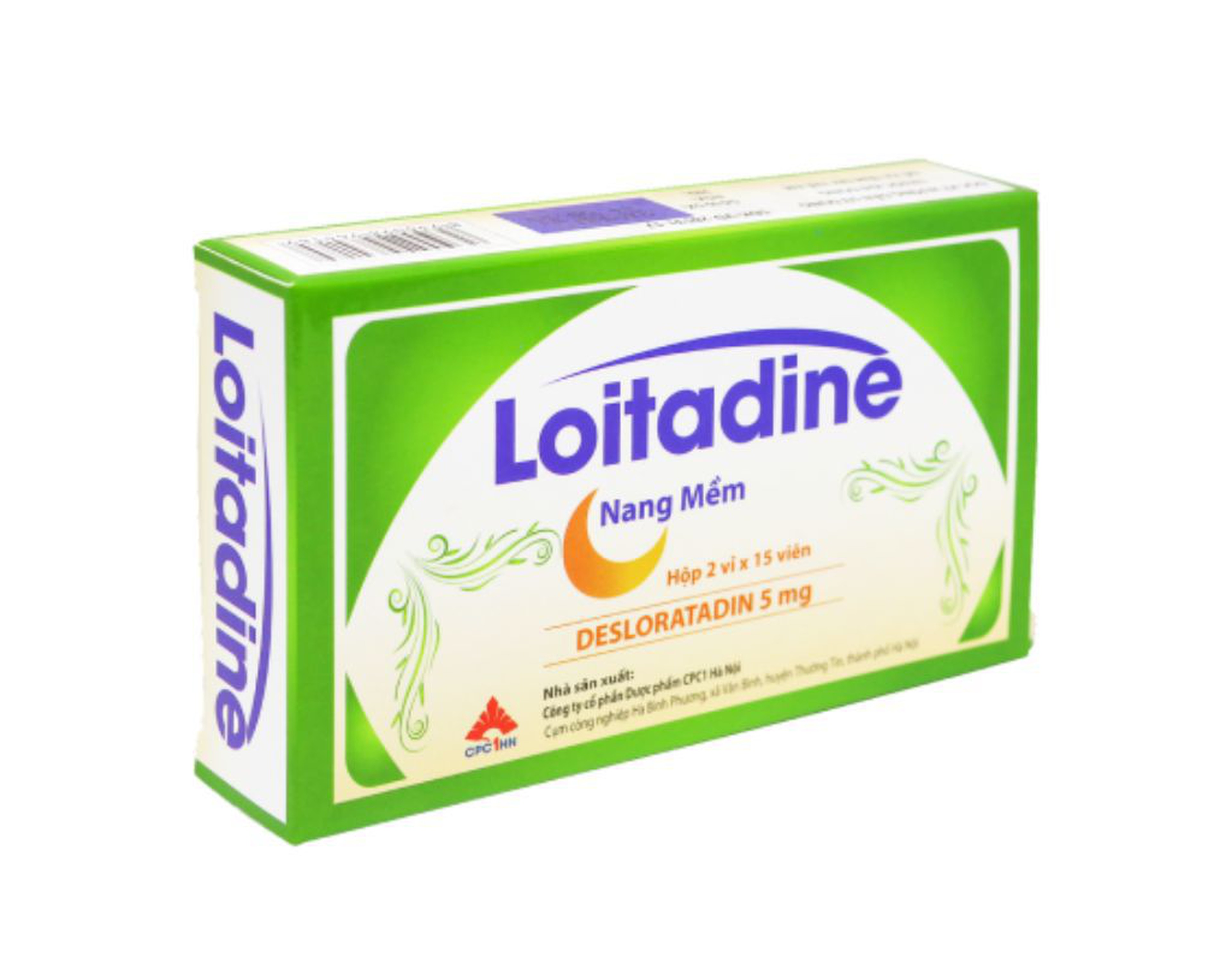Thuốc Loitadine 5mg điều trị viêm mũi dị ứng, mày đay (Hộp 2 vỉ x 15 viên)