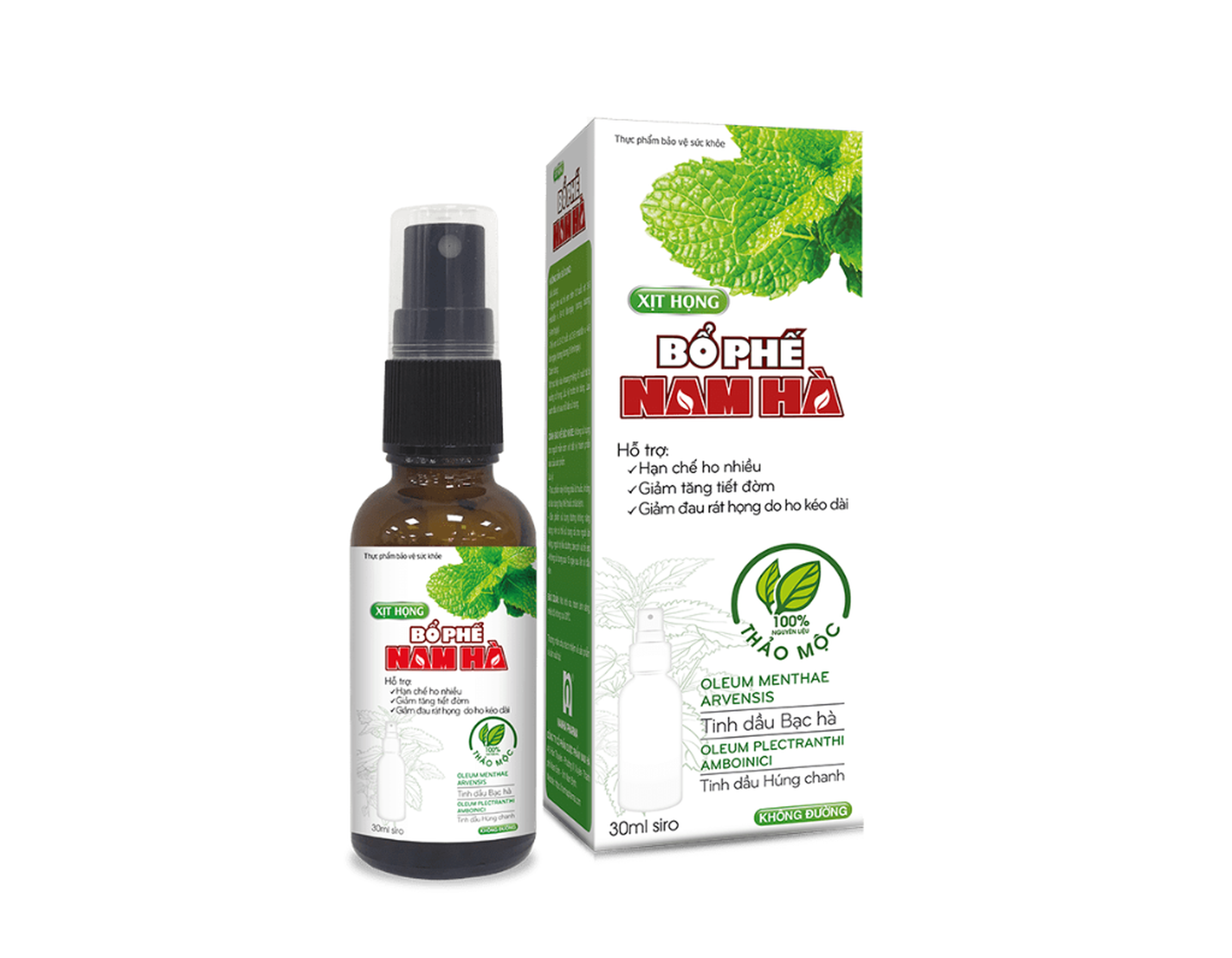 Xịt họng bổ phế Nam Hà giảm đau họng, rát họng (Hộp 1 lọ x 30ml)