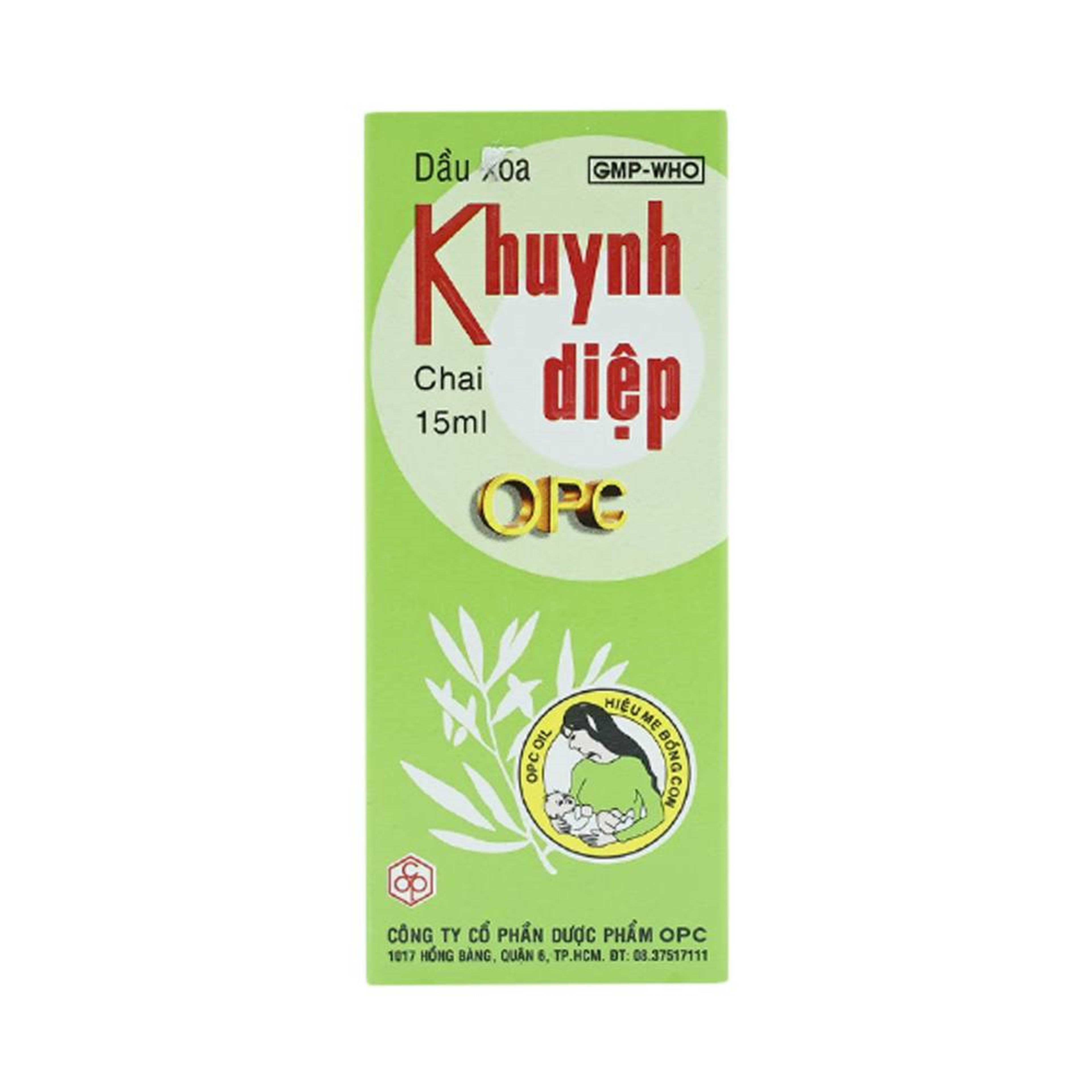 Dầu khuynh diệp OPC trị cảm, ho, sổ mũi, nhức đầu, côn trùng cắn, buồn nôn, đau bụng (Hộp 1 lọ 15ml)