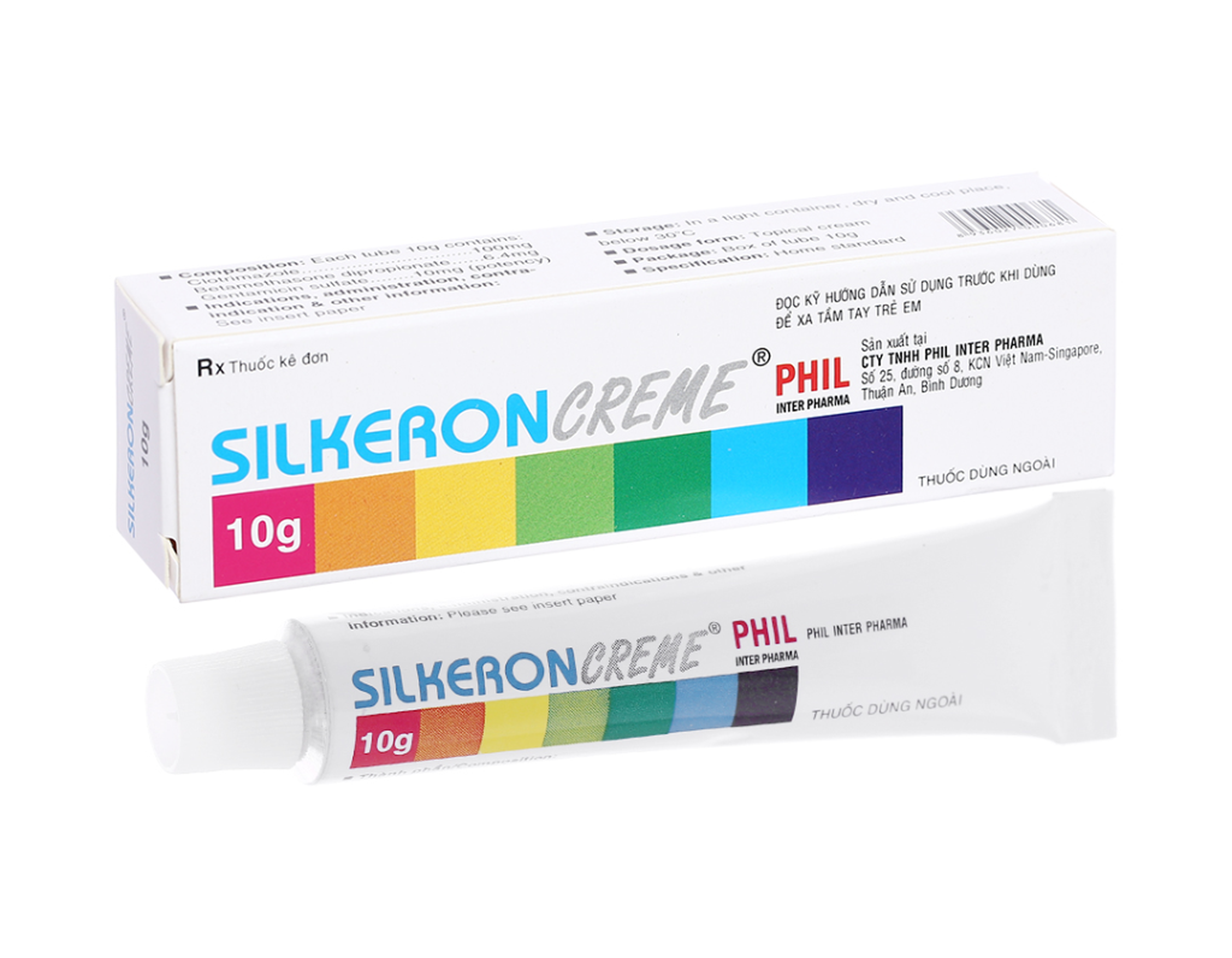 Thuốc dùng ngoài Silkeron Creme làm giảm triệu chứng viêm của các bệnh ngoài da đáp ứng với corticosteroid (Hộp 1 tuýp 10g)