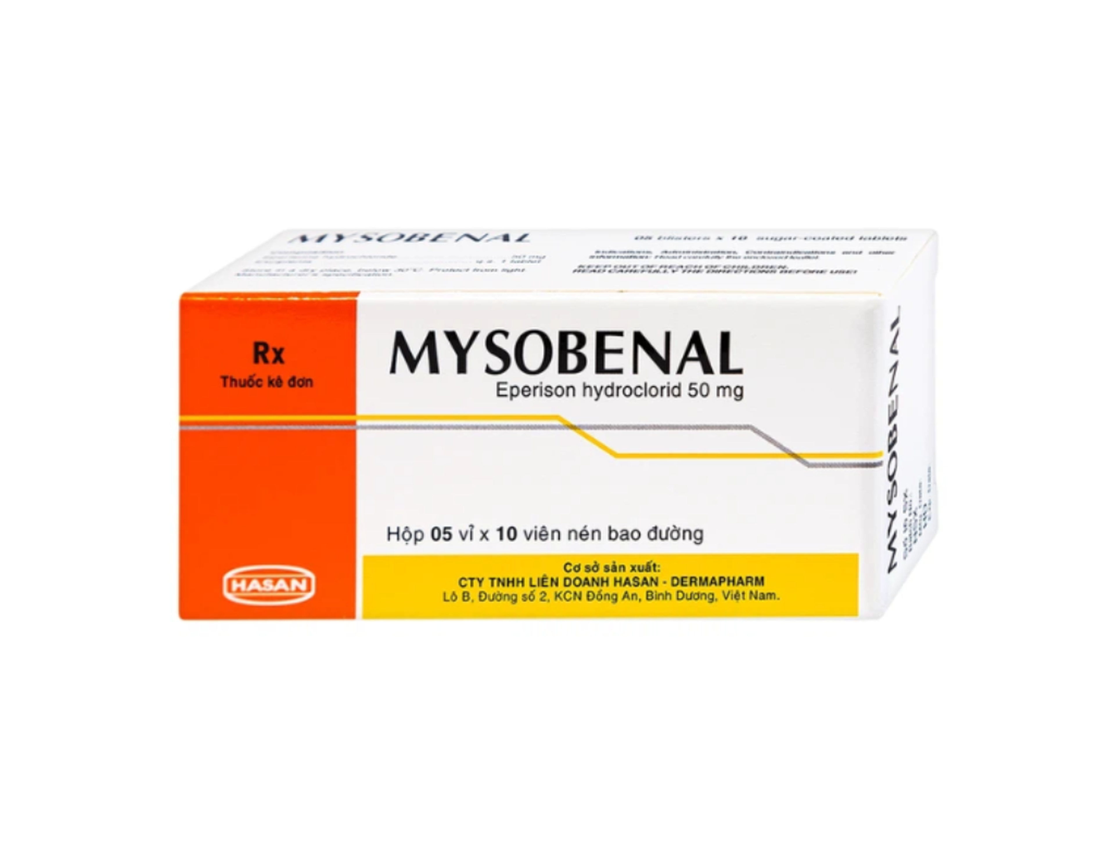 Thuốc Mysobenal Tab 50mg giảm co cứng cơ (Hộp 5 vỉ x 10 viên)
