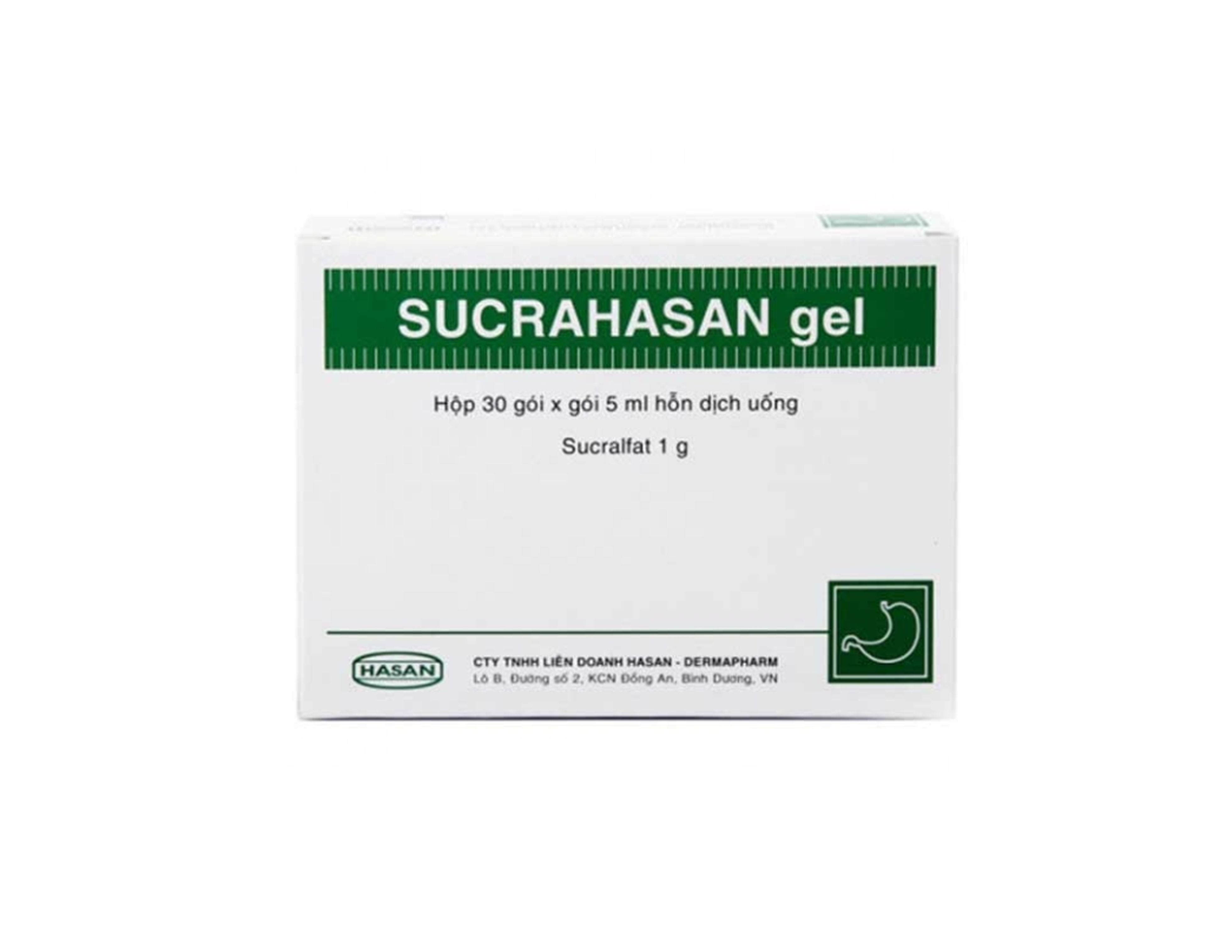 Thuốc Sucrahasan Gel Hasan điều trị loét dạ dày, tá tràng (Hộp 30 gói x 5ml)