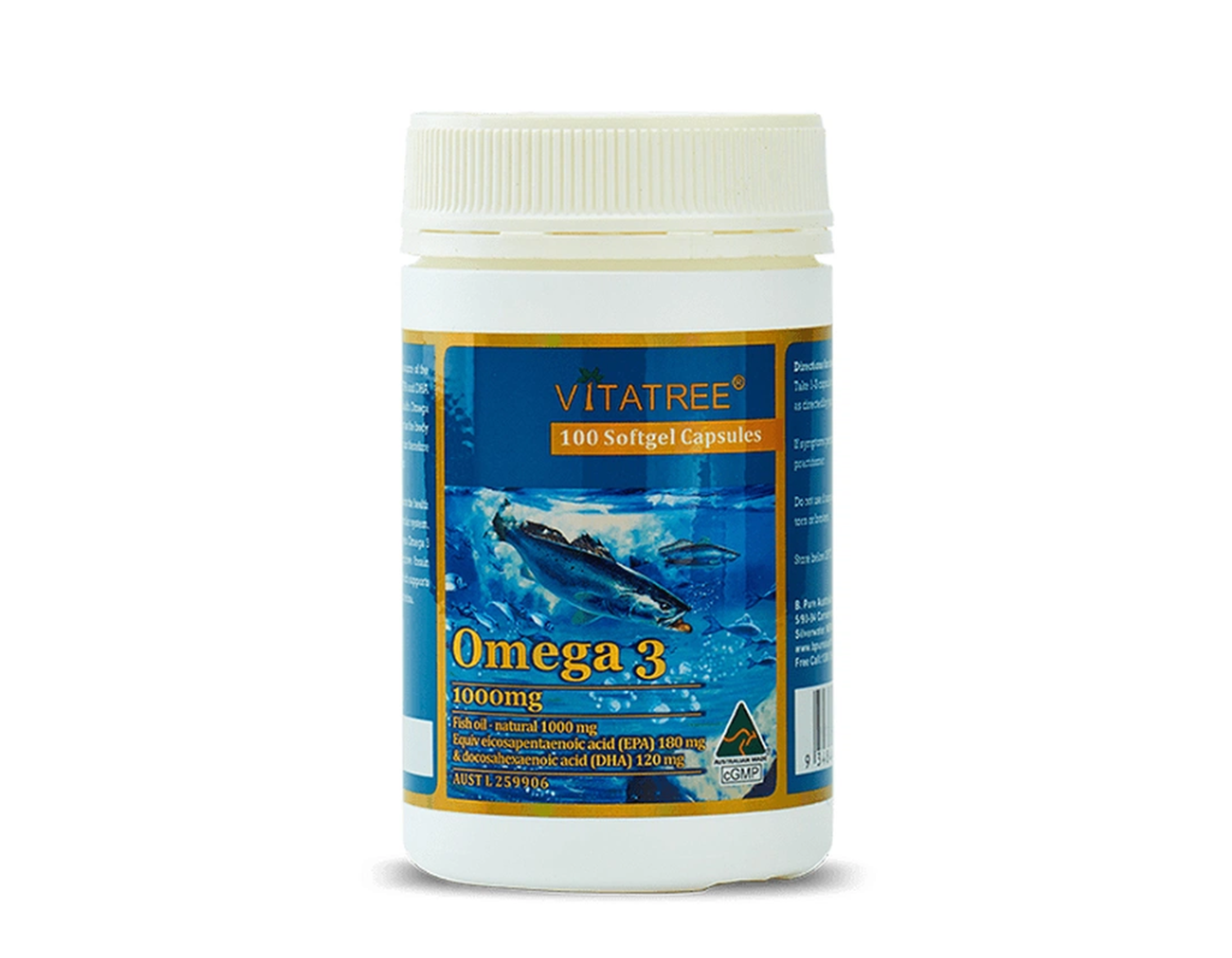 Viên nang Omega 3 1000mg Vitatree bổ sung dưỡng chất cho não, tăng thị lực mắt (Lọ 150 viên)