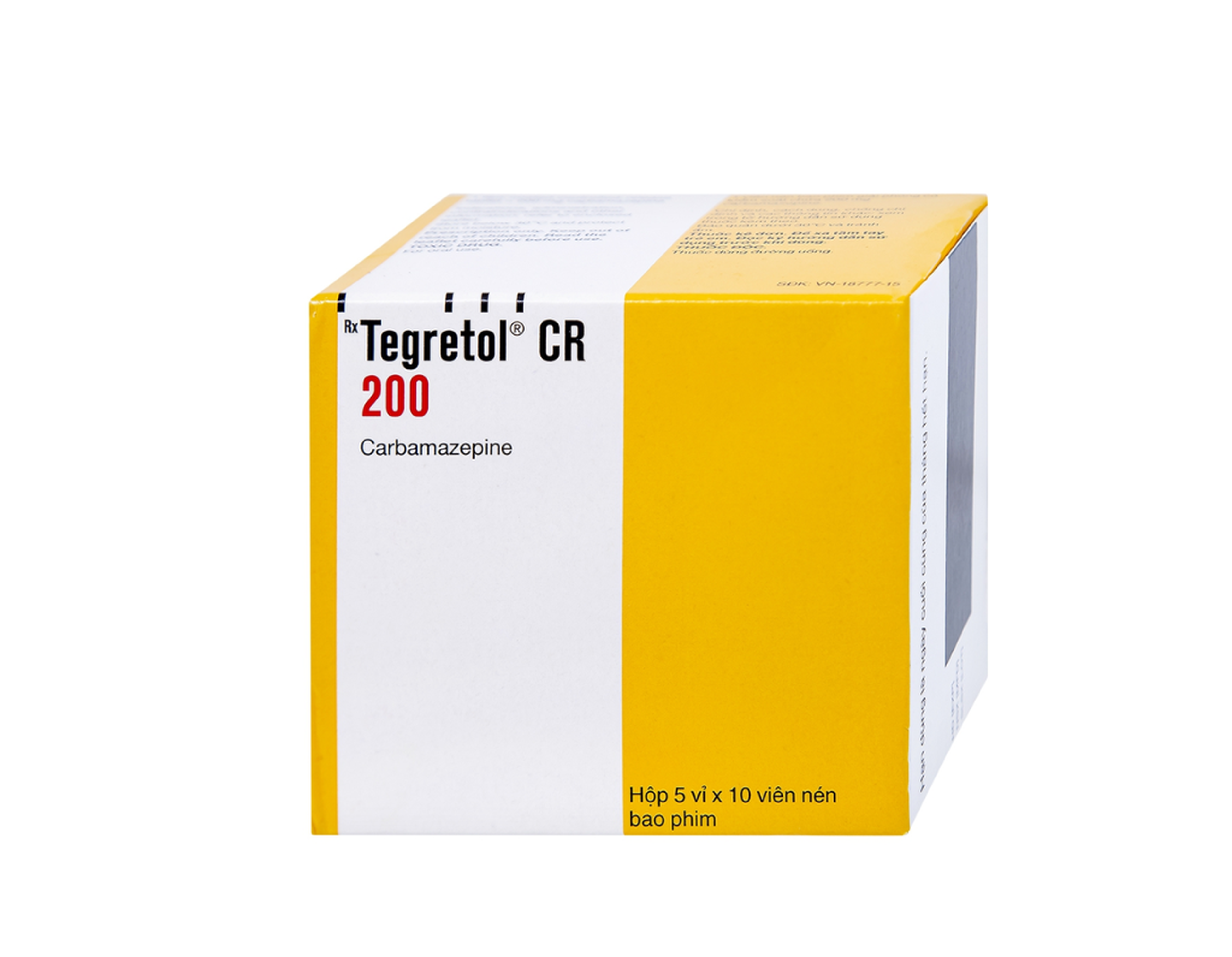 Thuốc Tegretol CR 200 điều trị bệnh động kinh (Hộp 5 vỉ x 10 viên)