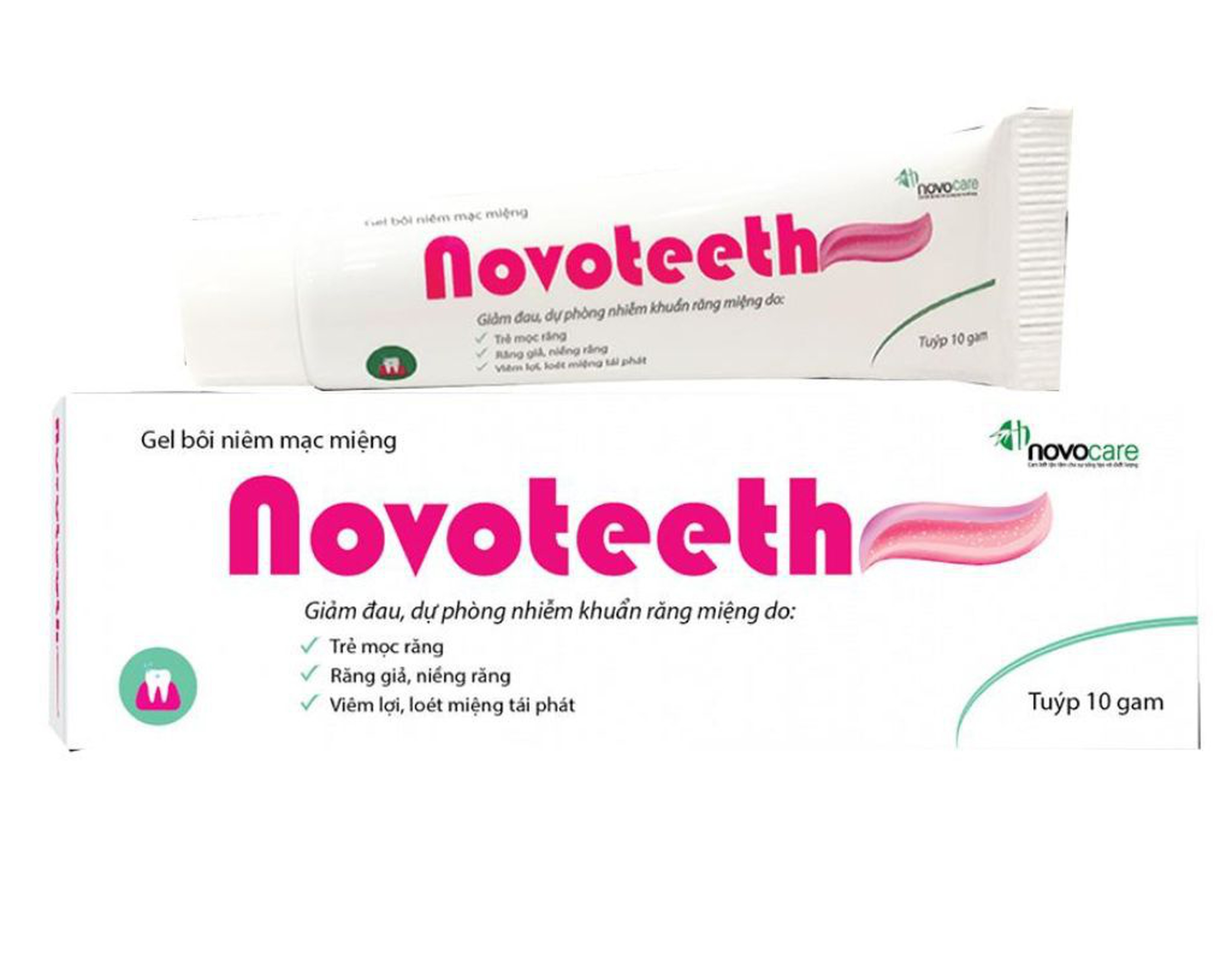 Gel bôi Novoteeth giảm đau niêm mạc miệng (Hộp 1 tuýp 10g)
