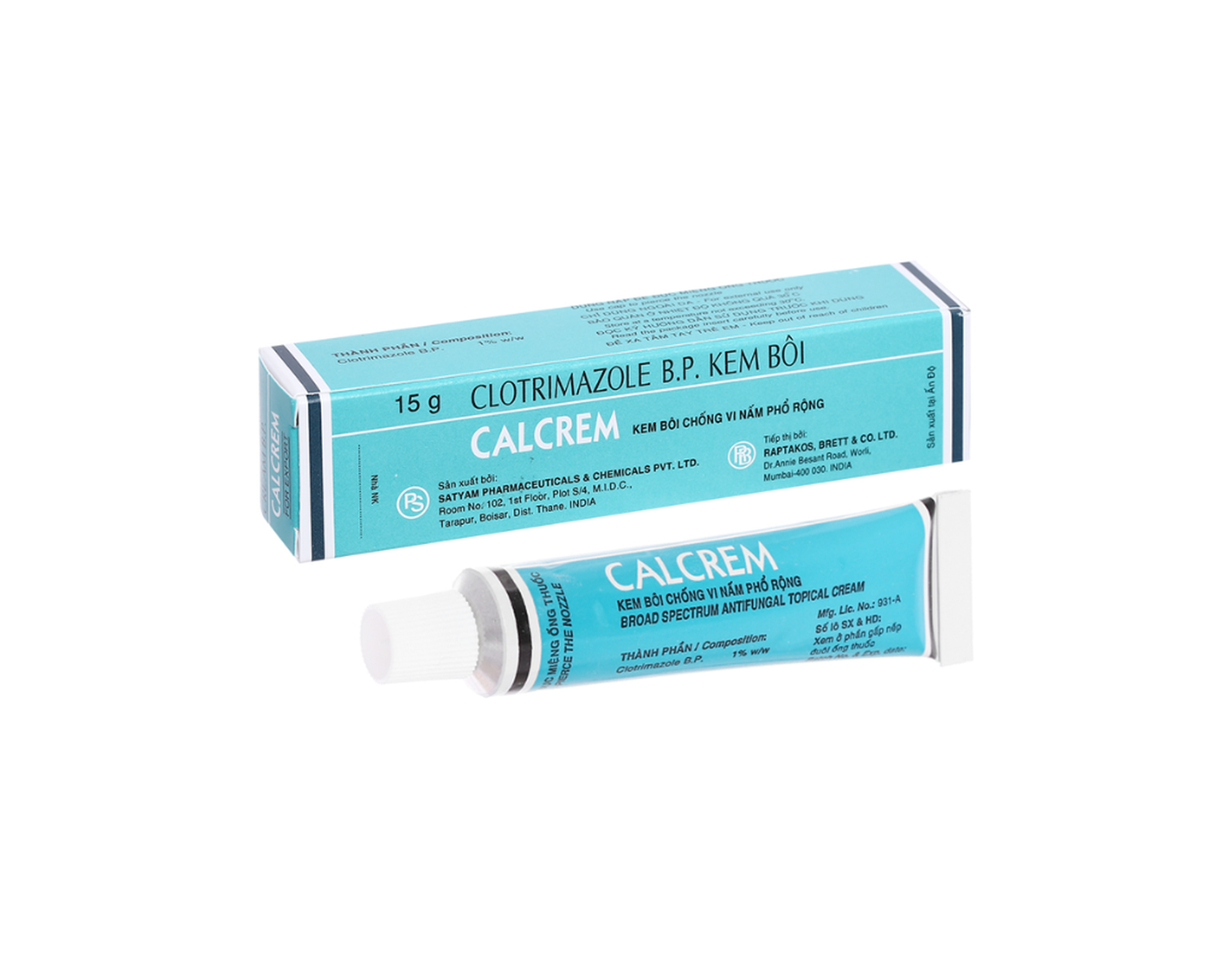Thuốc Calcrem chống vi nấm phổ rộng (Hộp 1 tuýp 15g)