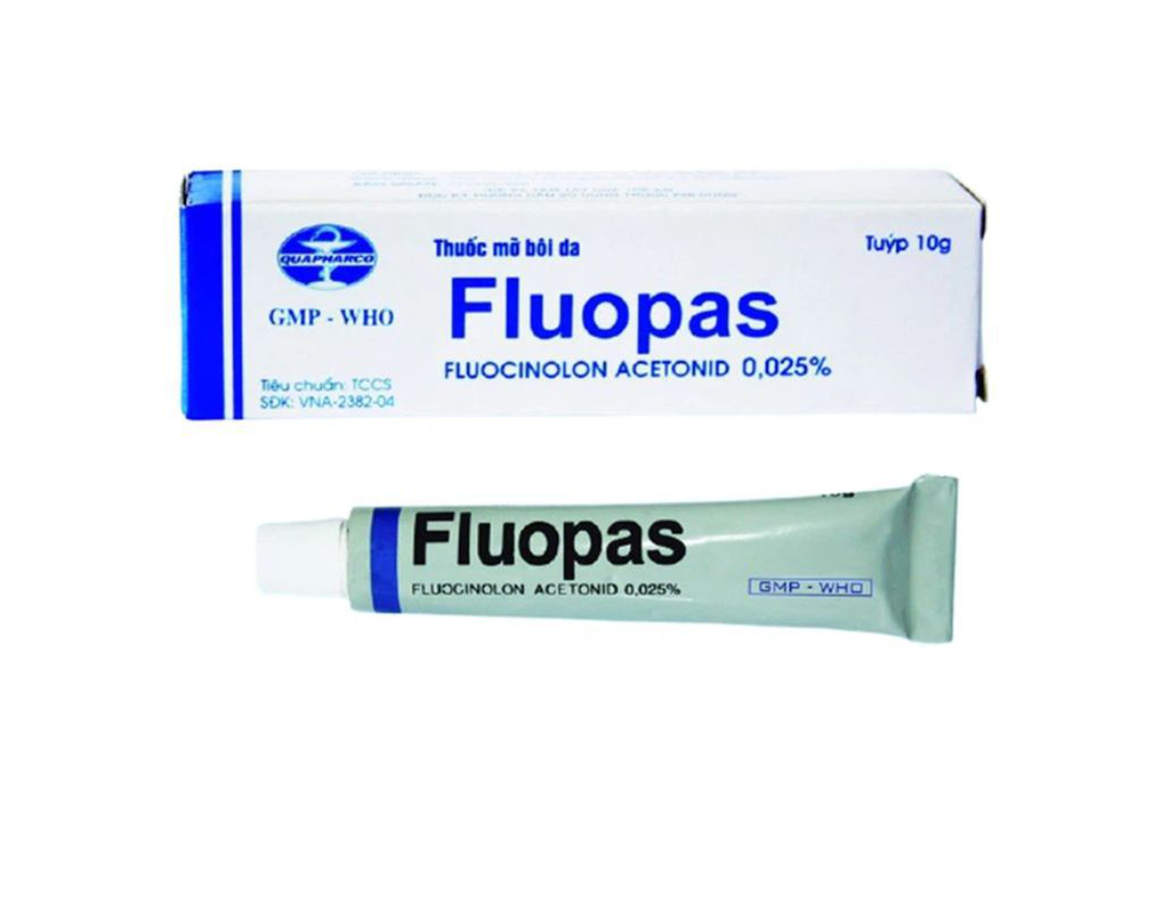 Thuốc mỡ Fluopas 0.025% giảm triệu chứng viêm, ngứa của các bệnh ngoài da (tuýp 10g)