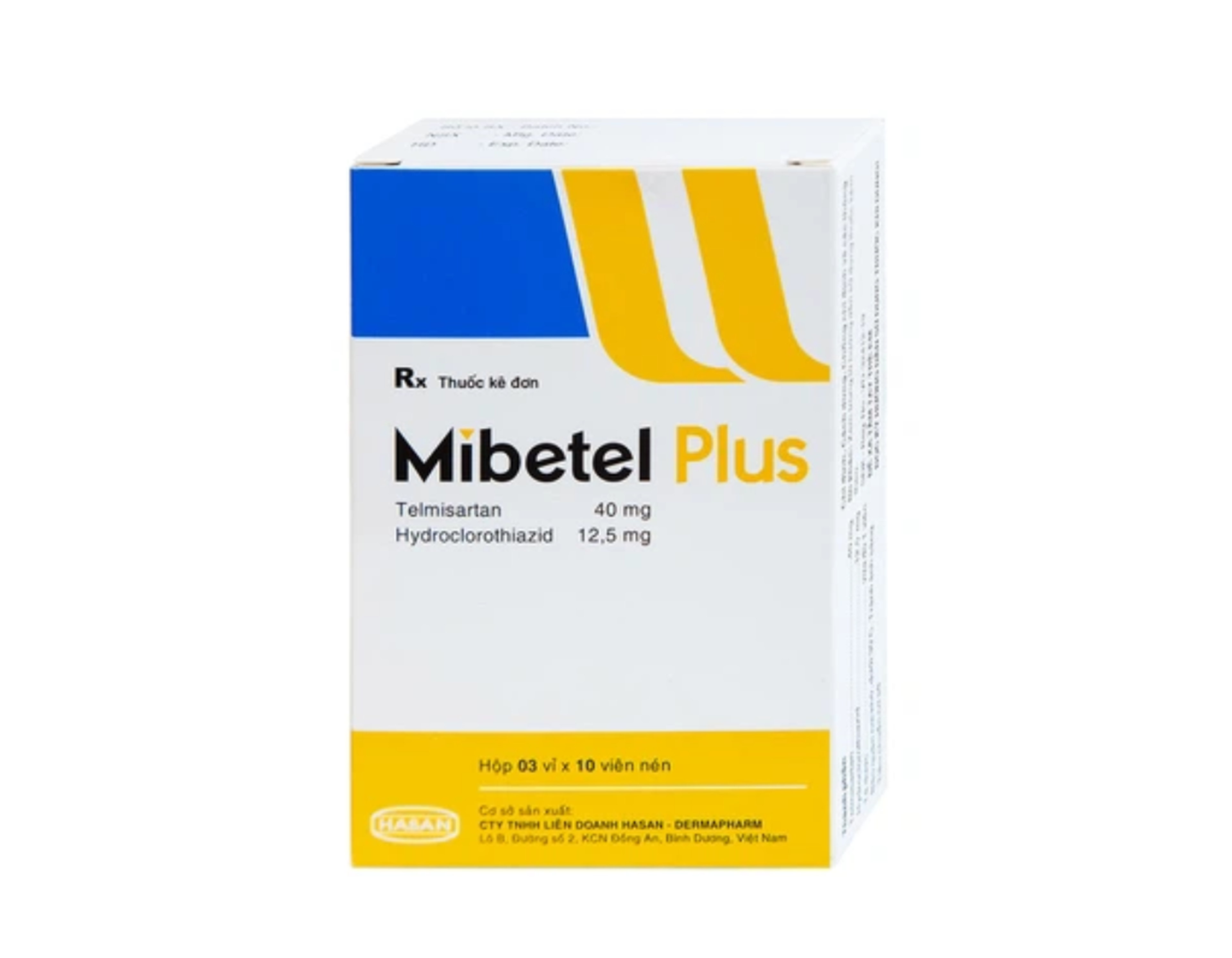 Thuốc Mibetel Plus Tab 40mg/12.5mg điều trị tăng huyết áp (Hộp 3 vỉ x 10 viên)