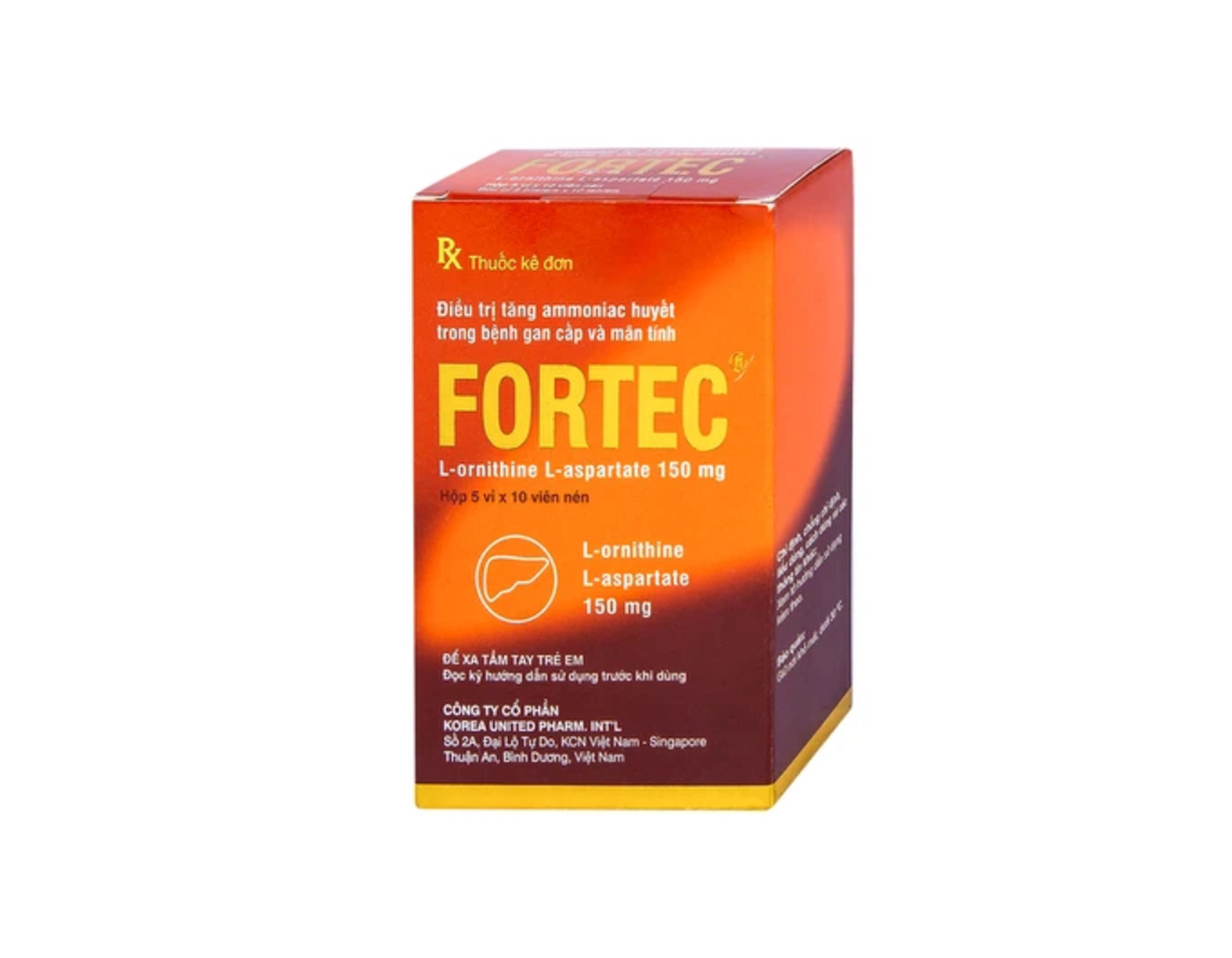 Thuốc Fortec Tab 150mg điều trị tặng Ammoniac máu (Hộp 5 vỉ x 10 viên)