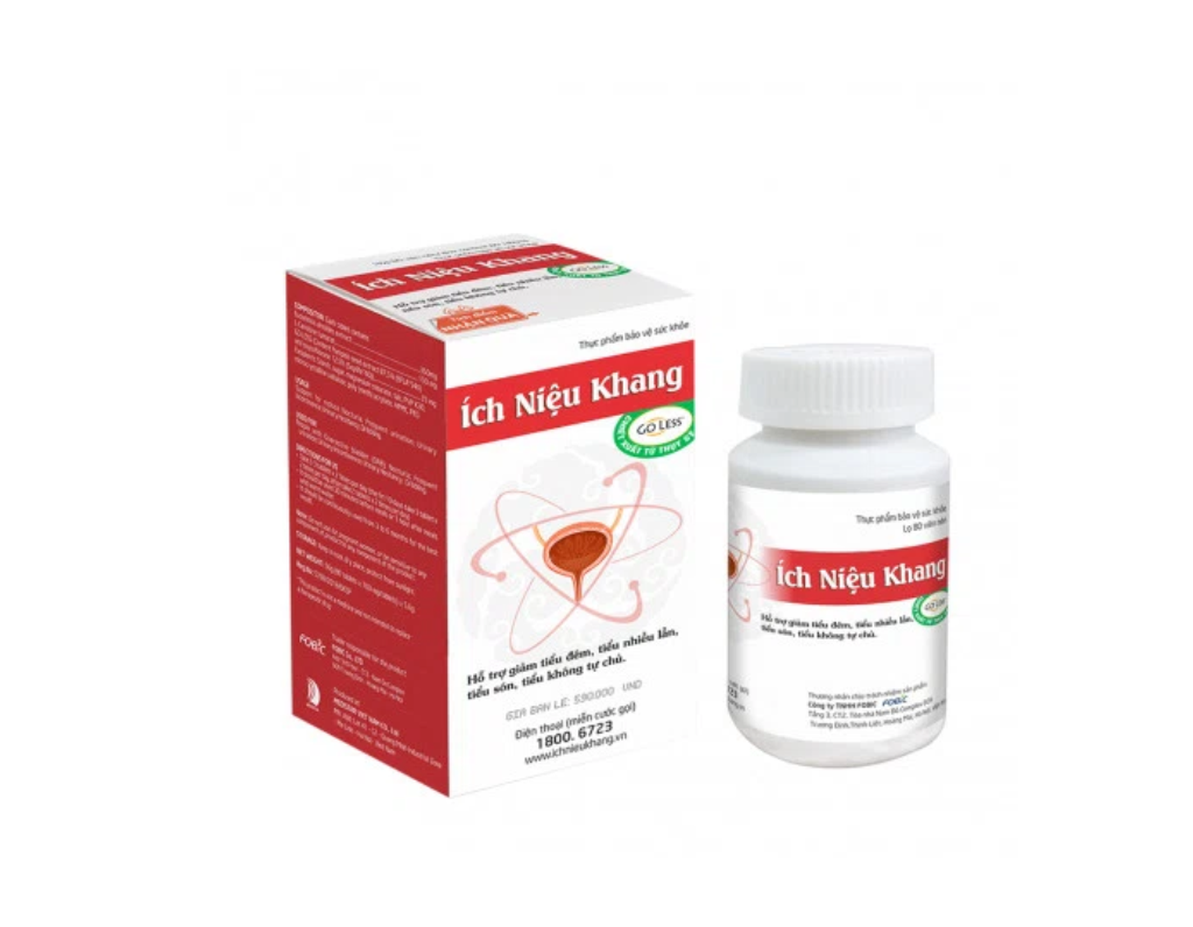 Ích niệu khang hỗ trợ giảm chứng rối loạn tiểu tiện (Hộp 1 lọ x 80 viên)