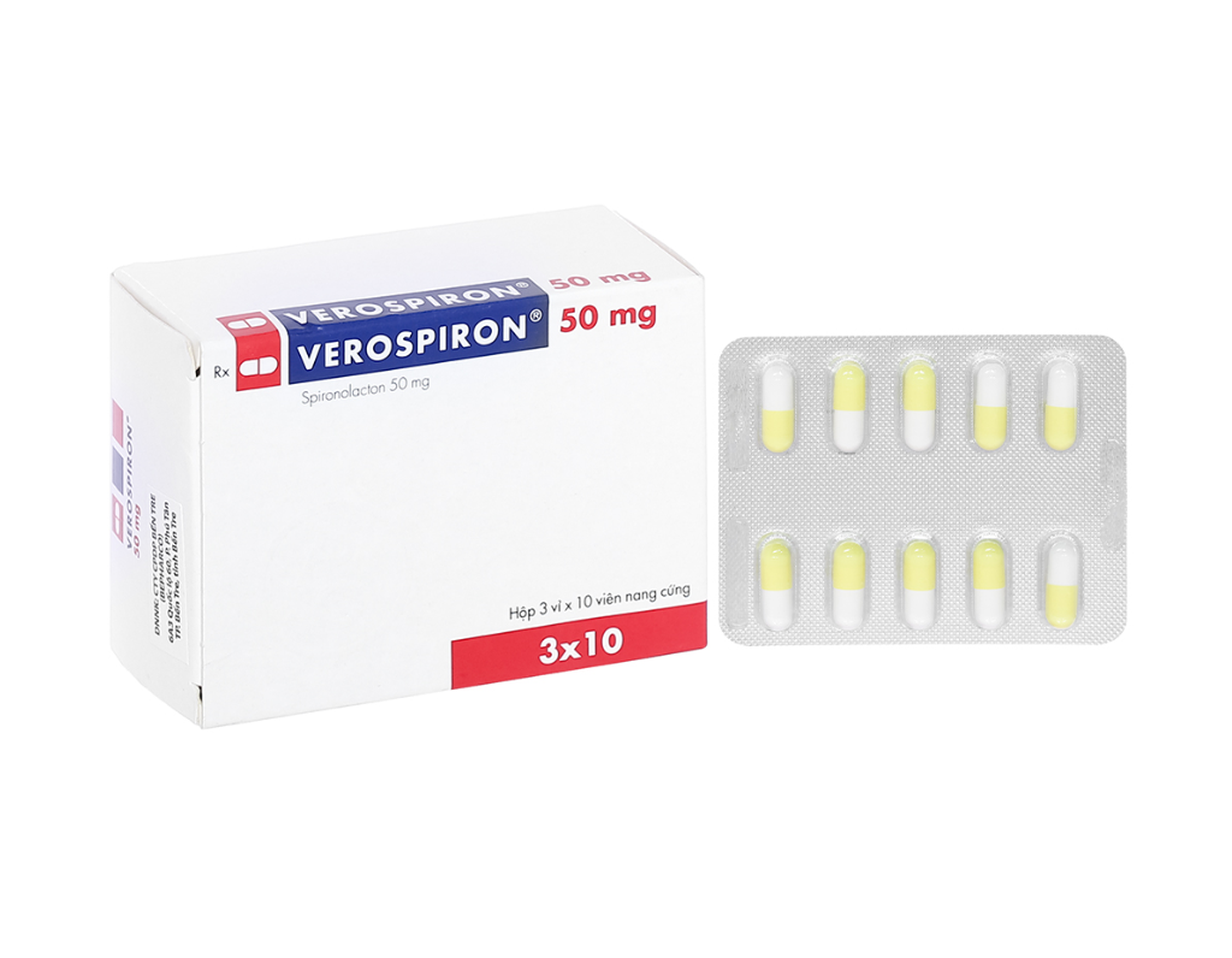 Thuốc Verospiron 50mg Gedeon điều trị tăng huyết áp (Hộp 3 vỉ x 10 viên)