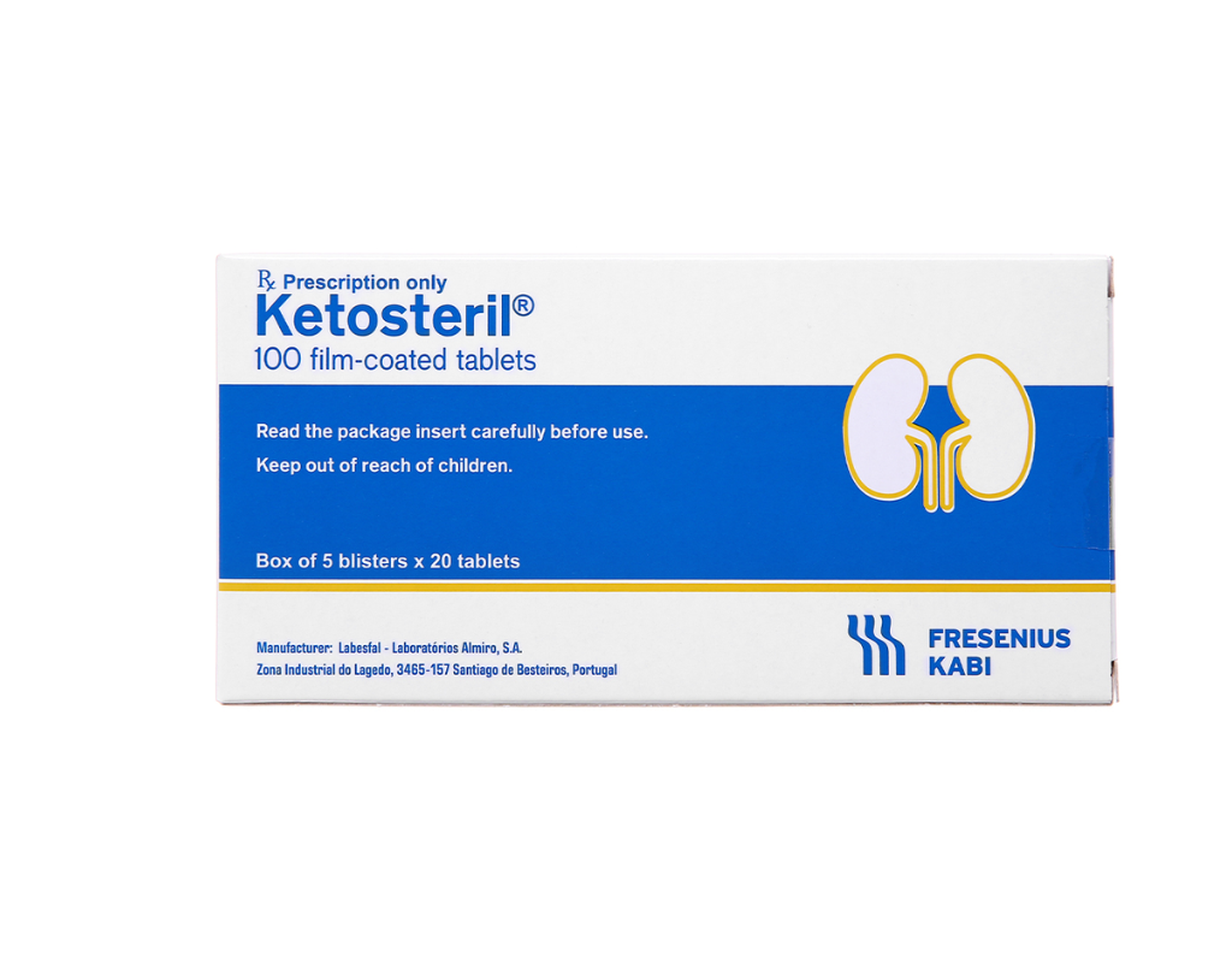 Thuốc Ketosteril Tab phòng và điều trị suy thận mạn (Hộp 5 vỉ x 20 viên)