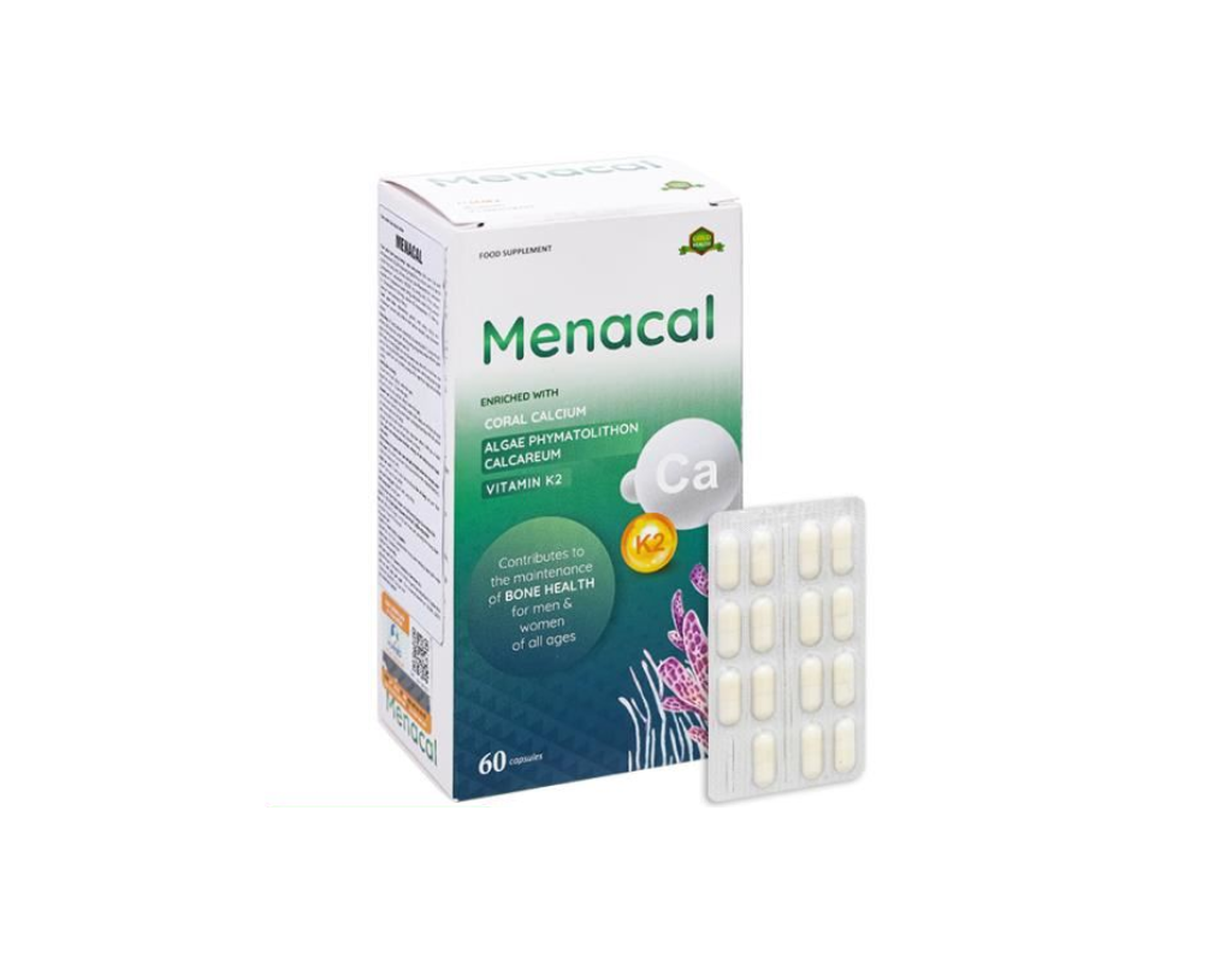 Viên uống Menacal bổ sung canxi, khoáng chất cho cơ thể giúp chắc răng, ngừa loãng xương (Hộp 4 vỉ x 15 viên)