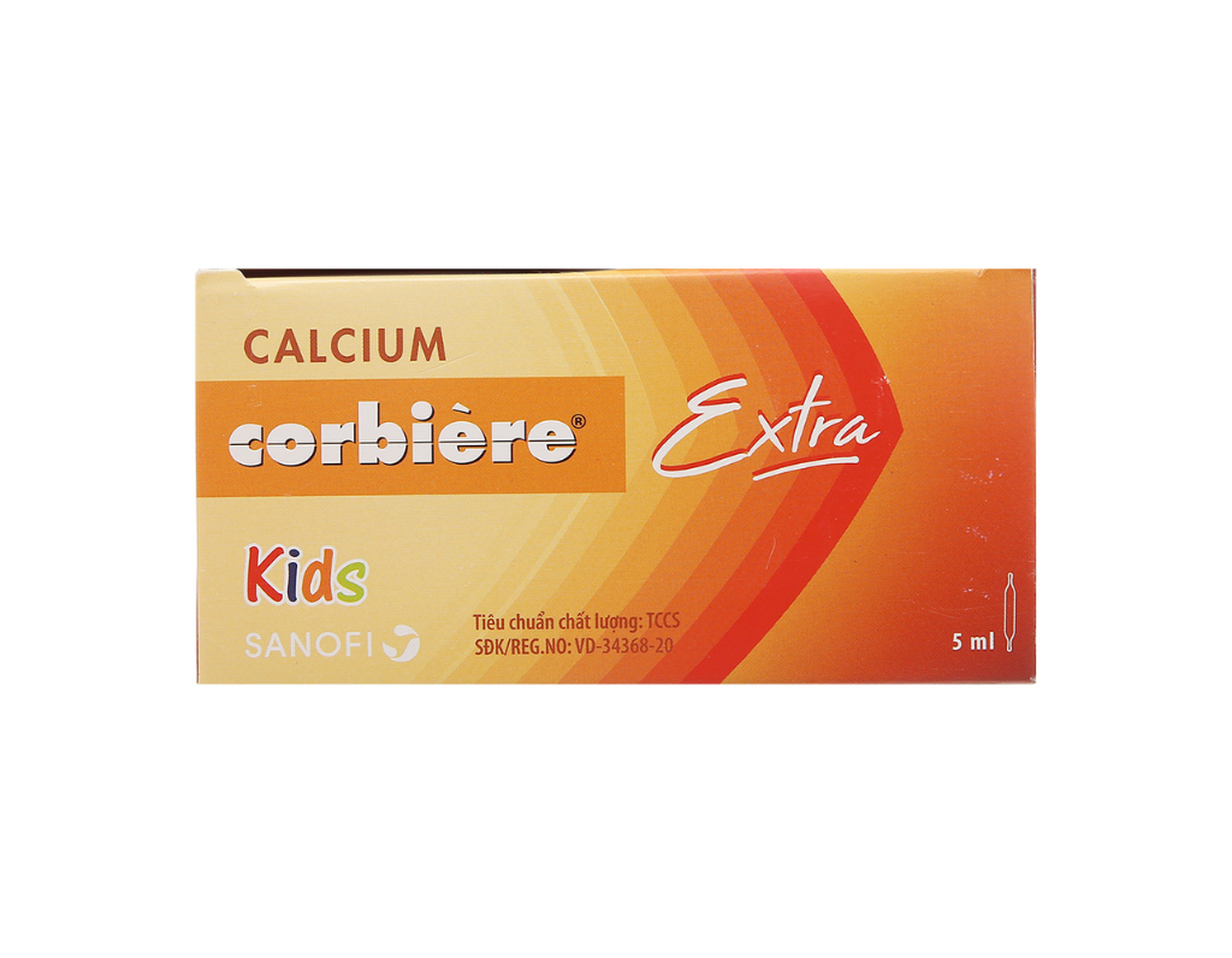 Thuốc Calcium Corbiere Kids Extra Sanofi bổ sung canxi cho trẻ em (Hộp 3 vỉ x 10 ống)