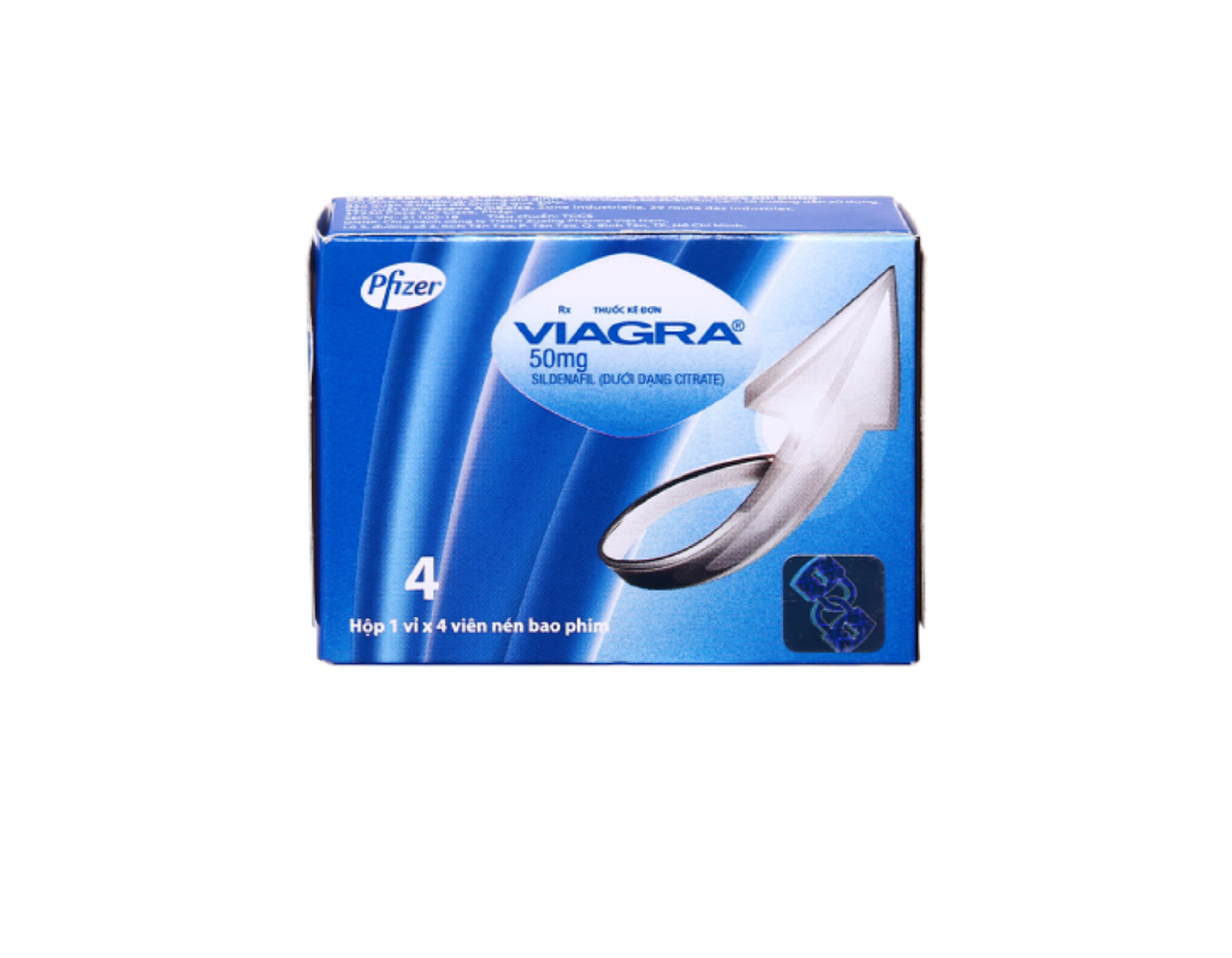 Thuốc Viagra 50mg điều trị rối loạn cương dương (Hộp 1 vỉ x 1 viên)
