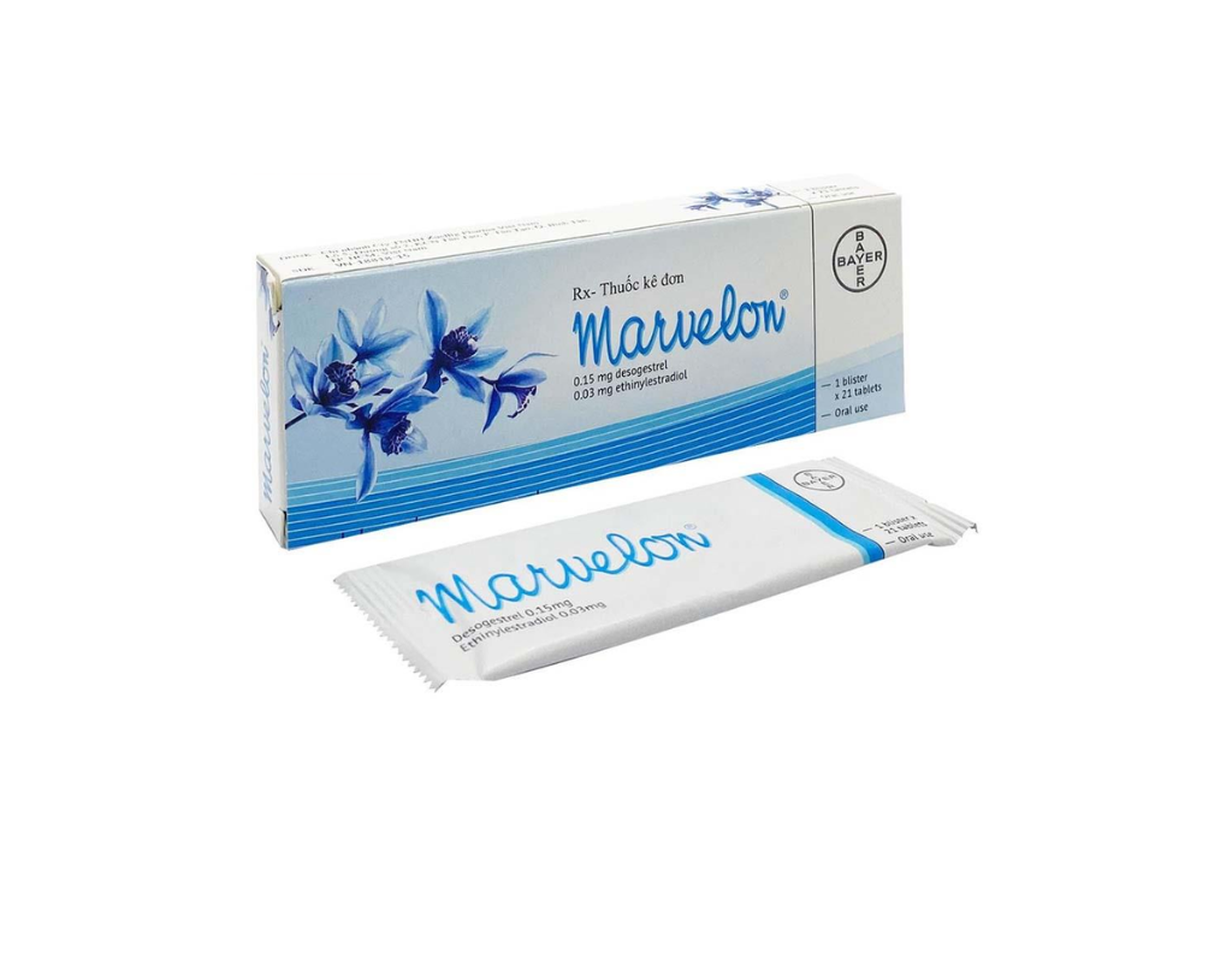 Thuốc Marvelon Bayer dùng để tránh thai (Hộp 1 vỉ x 21 viên)