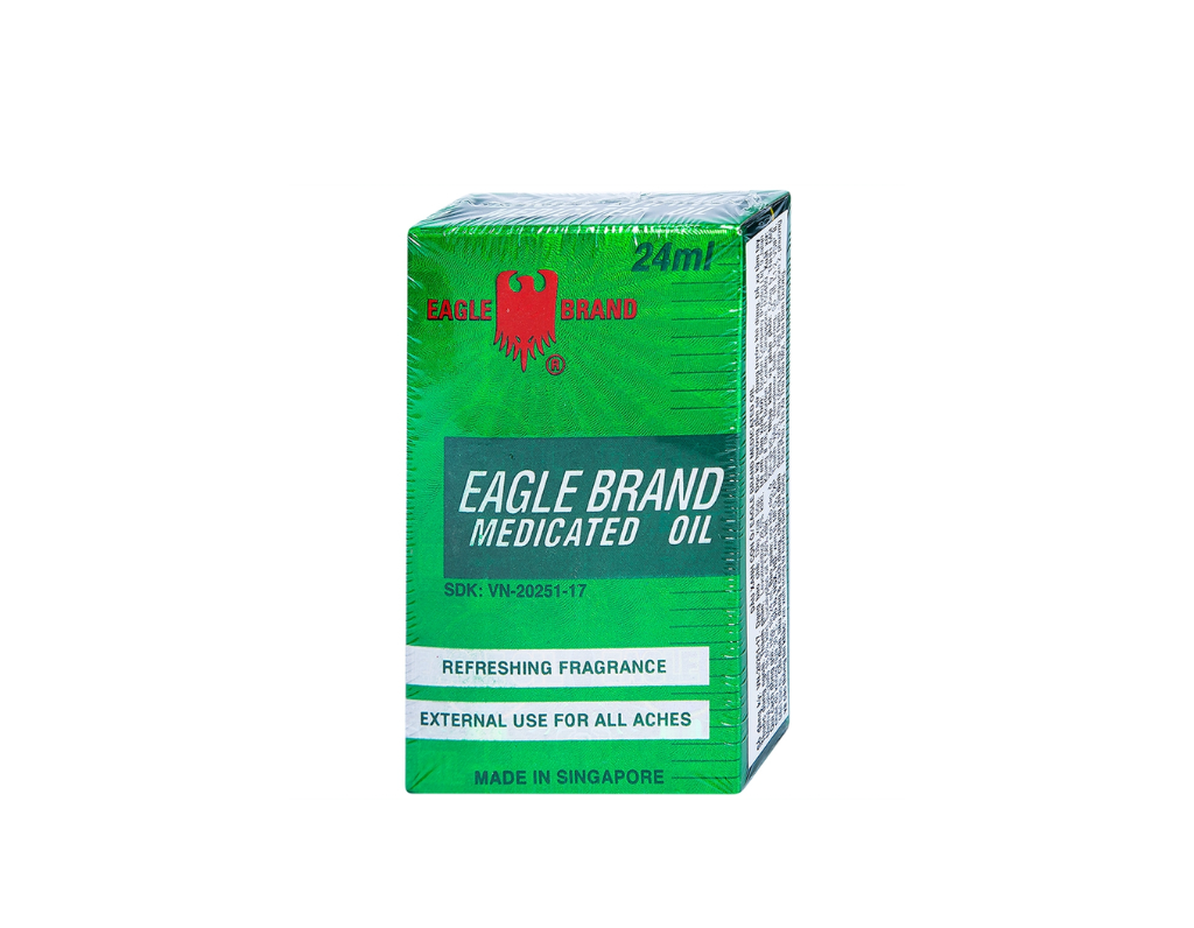 Dầu gió xanh Con Ó Eagle Brand Medicated Oil giảm nhức đầu, cảm cúm, đau lưng, viêm khớp (Lọ 24ml)