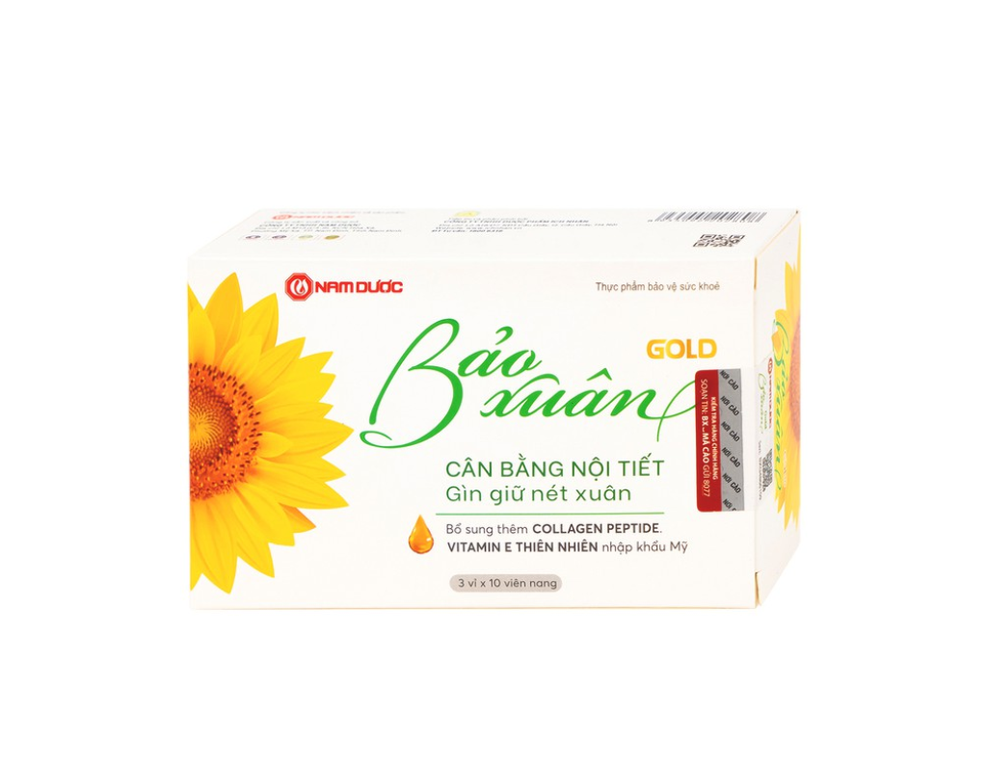 Viên uống Bảo Xuân Gold Nam Dược bổ sung phytoestrogen, cân bằng nội tiết tố nữ (Hộp 3 vỉ x 10 viên)