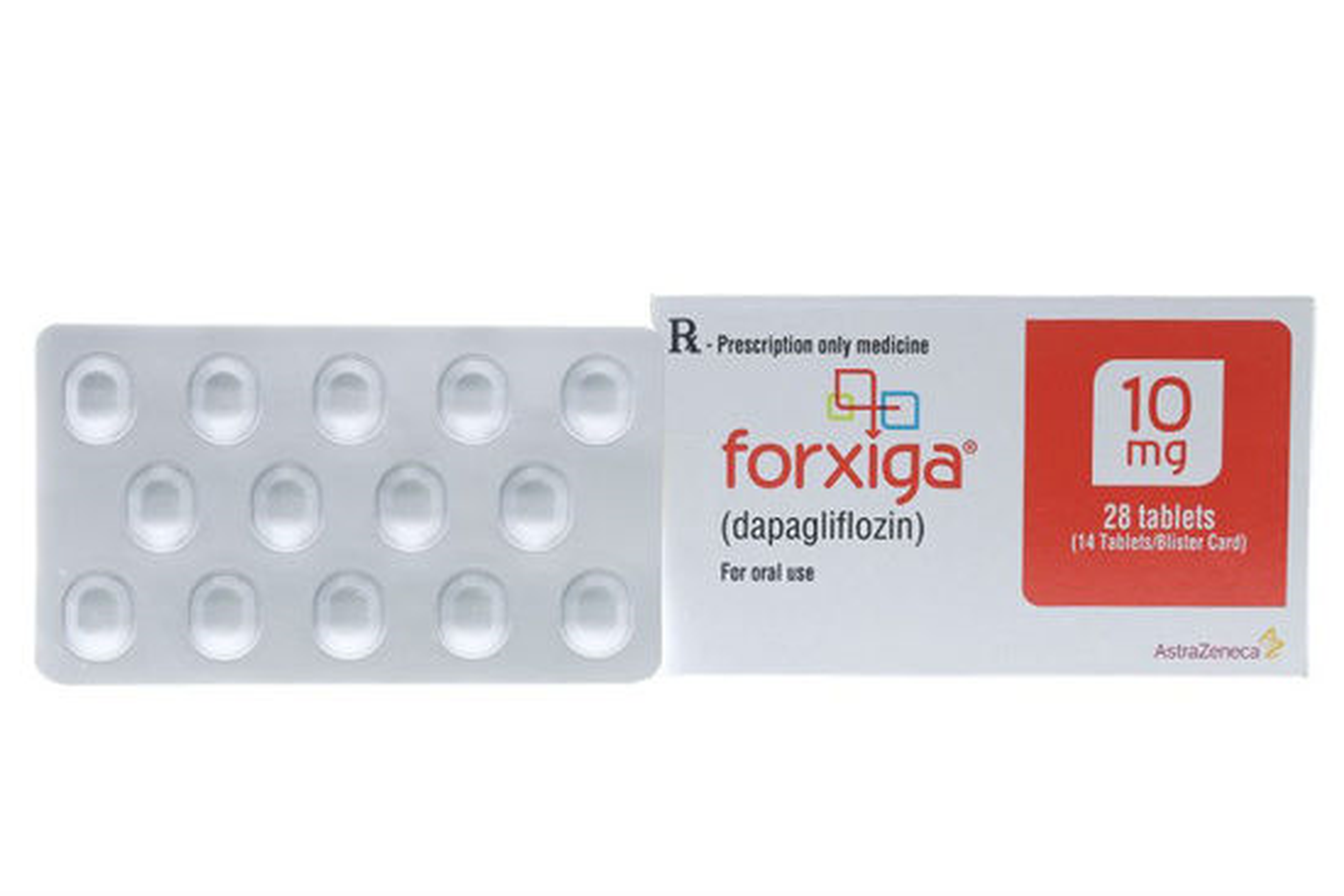 Thuốc Forxiga AstraZeneca điều trị đái tháo đường tuýp 2, suy tim, bệnh thận mạn (Hộp 2 vỉ x 14 viên)