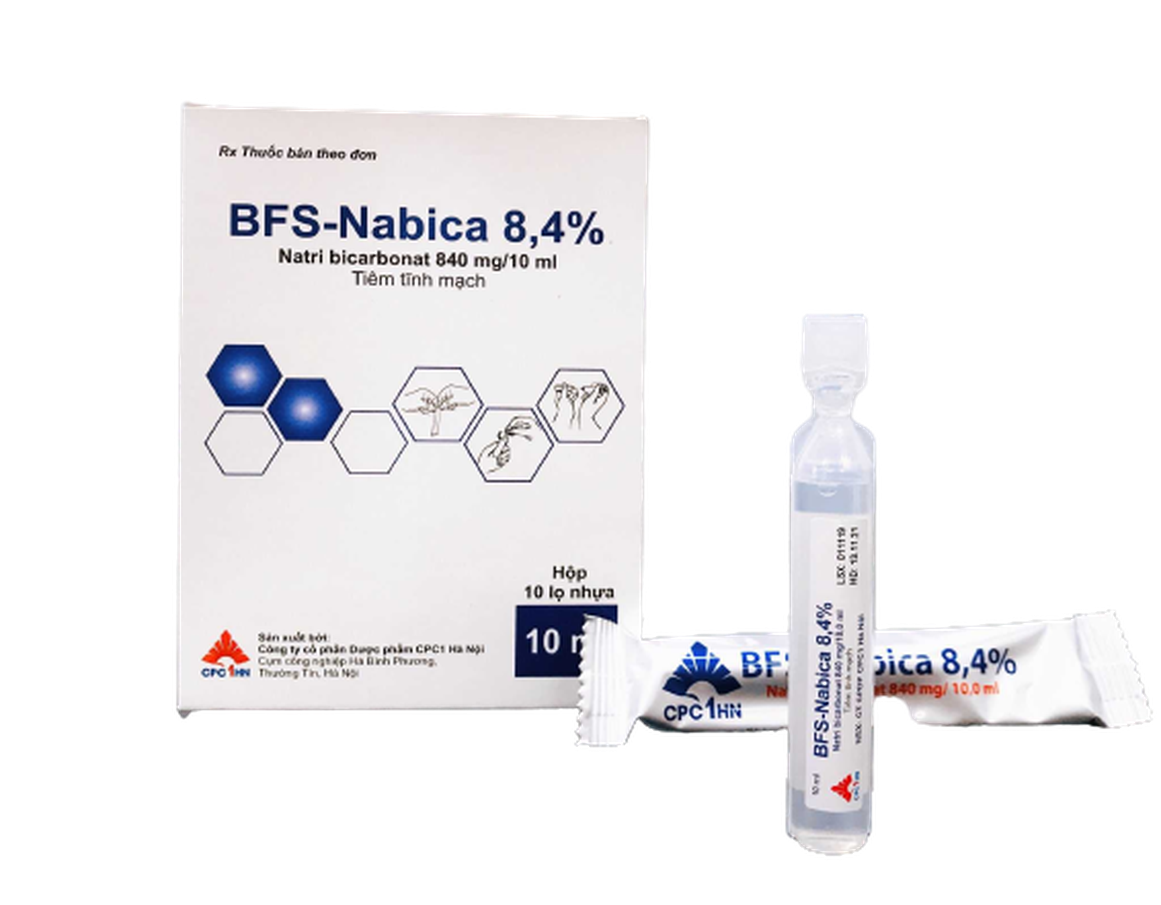 Thuốc tiêm BFS-Nabica 8.4% kiềm hóa máu (Hộp 10 ống 10ml)