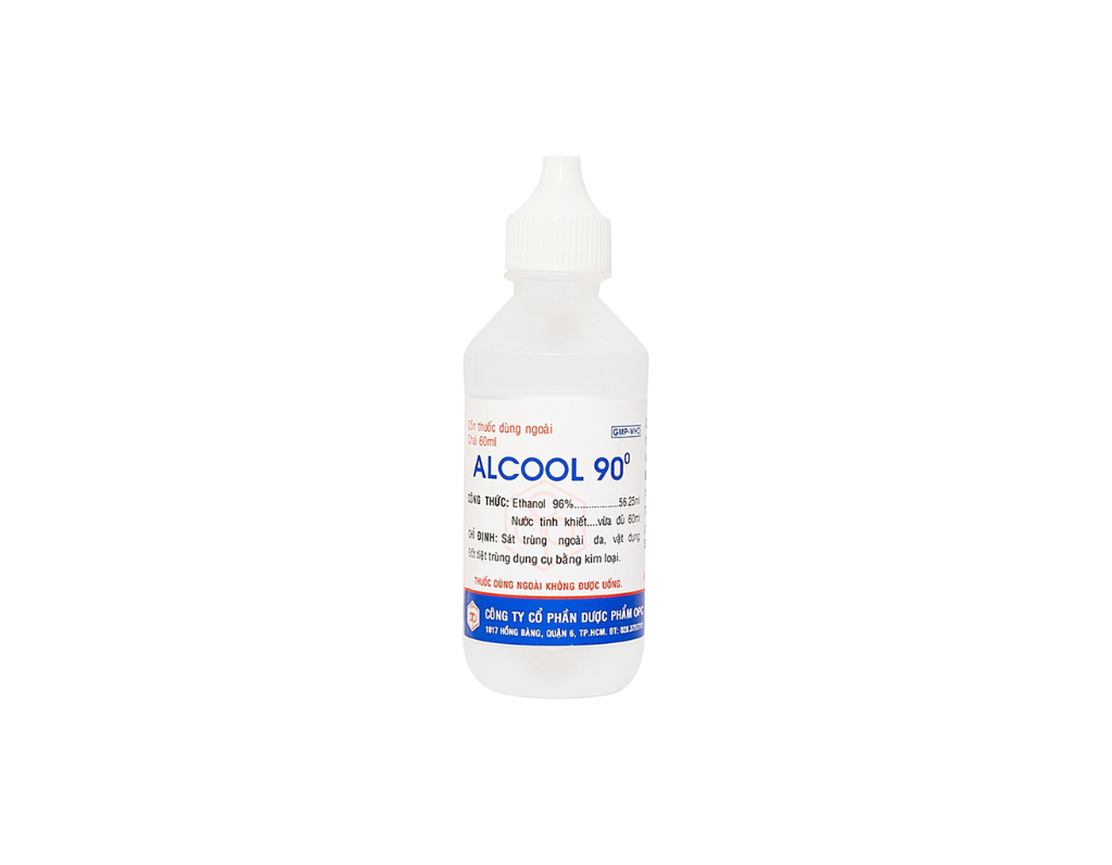 Cồn thuốc dùng ngoài Alcool 90 độ OPC sát trùng vết thương ngoài da, vật dụng (Chai 60ml)