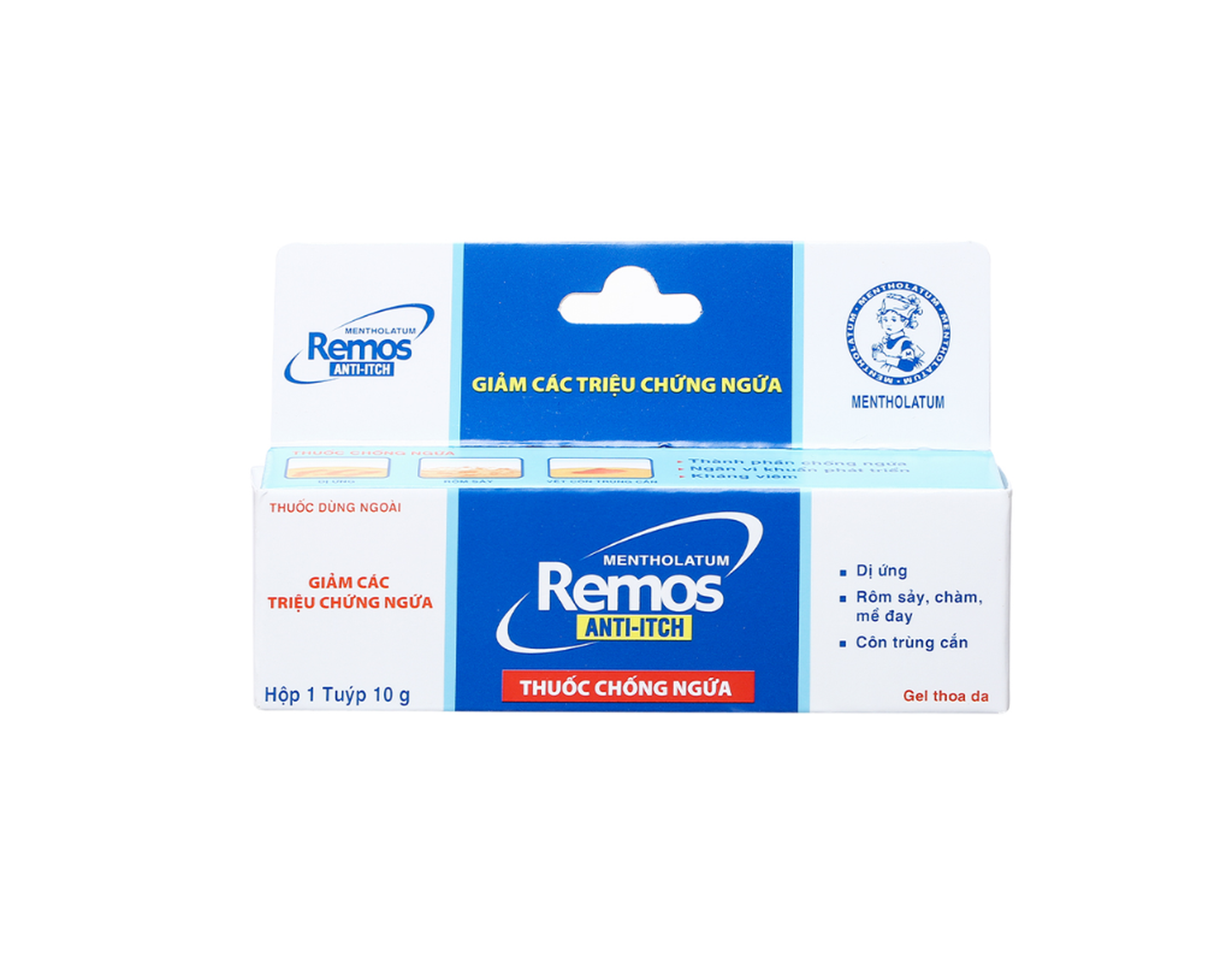 Remos Anti-Itch Gel dùng để điều trị ngứa, côn trùng đốt, viêm da tiếp xúc, dị ứng, mề đay, nổi ban (Tuýp 10g)