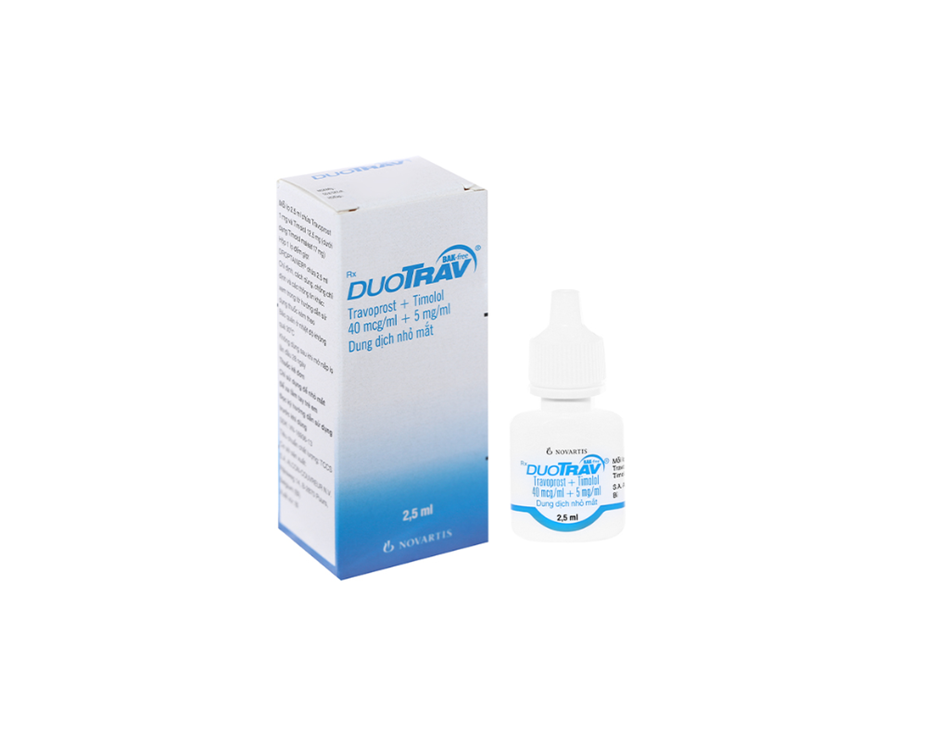 Thuốc nhỏ mắt Duotrav Alcon giảm áp lực nội nhãn (Hộp 1 lọ x 2,5ml)