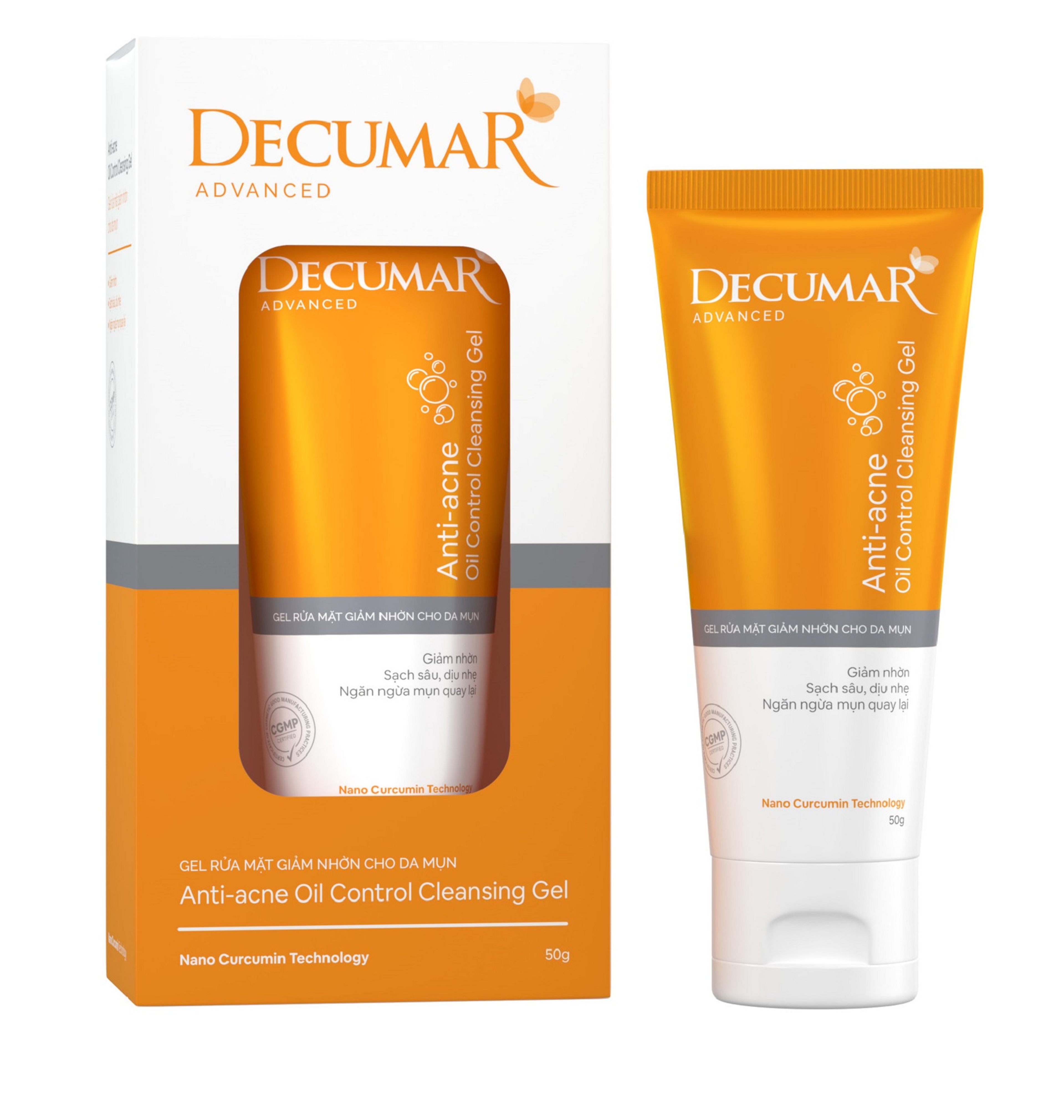 Gel rửa mặt Decumar Advanced giảm nhờn cho da mụn (tuýp 50g)