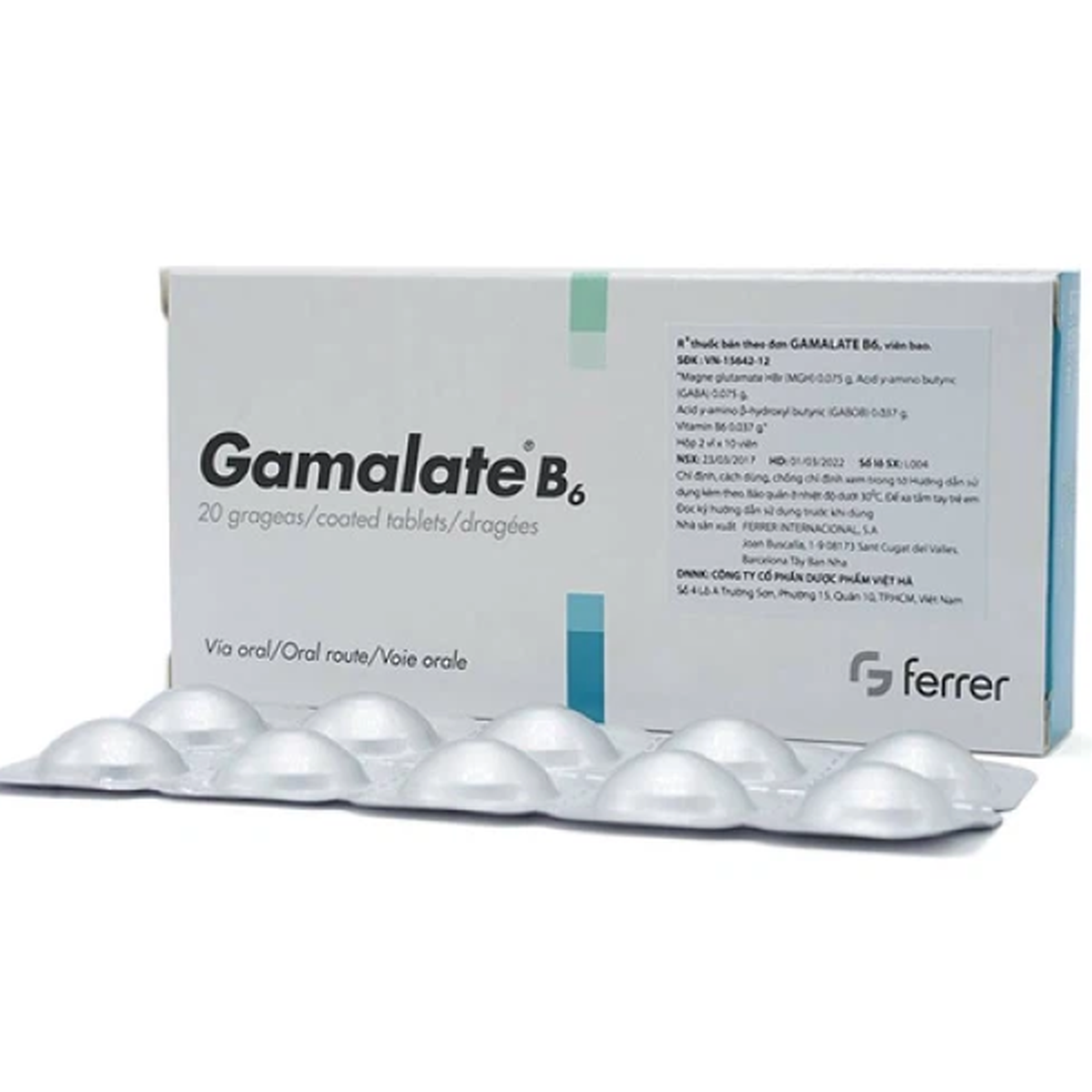 Thuốc Gamalate B6 hỗ trợ điều trị suy nhược thần kinh (Hộp 2 vì x 10 viên)