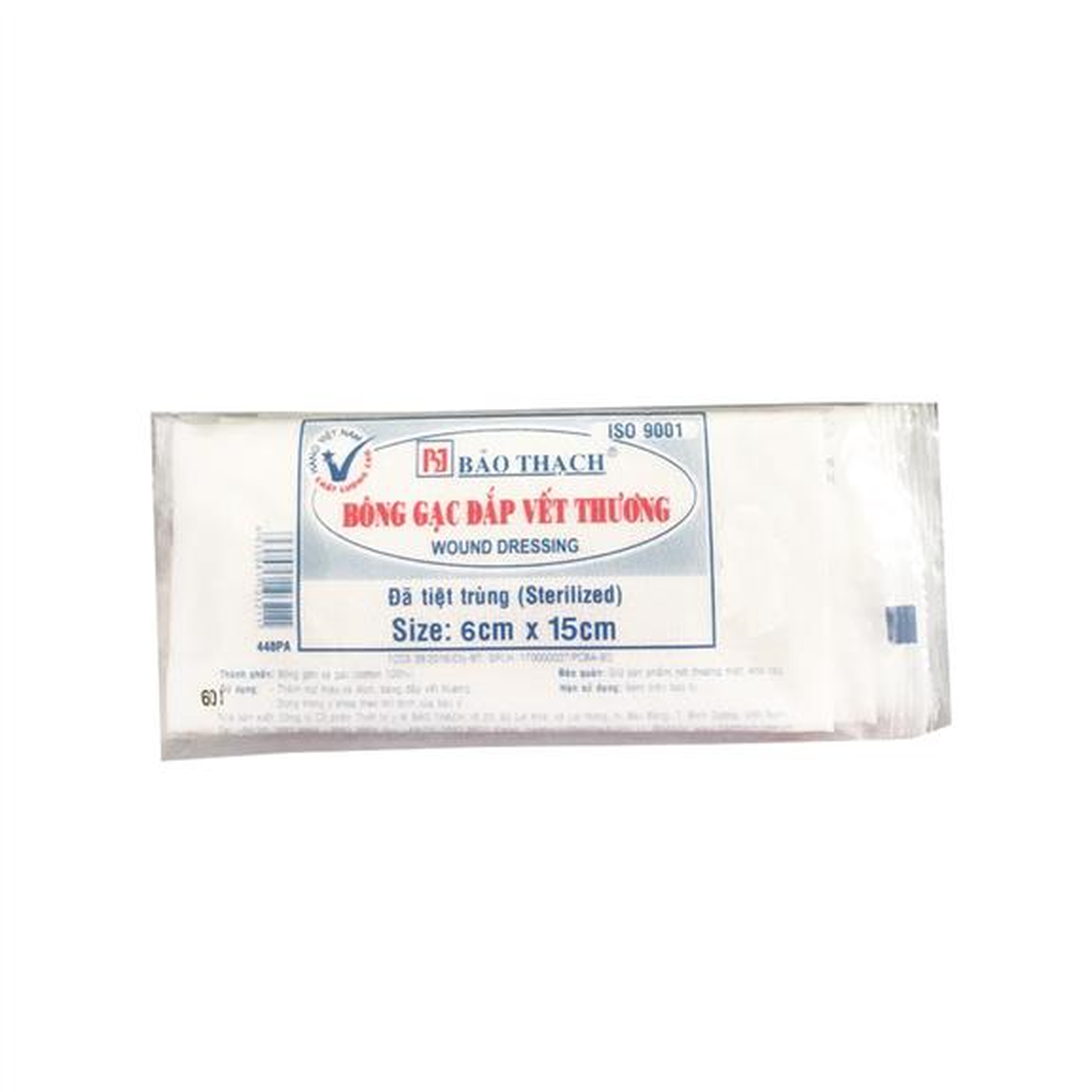 Bông gạc đắp vết thương Bảo Thạch kích thước 6x15cm ( Gói 50 cái)