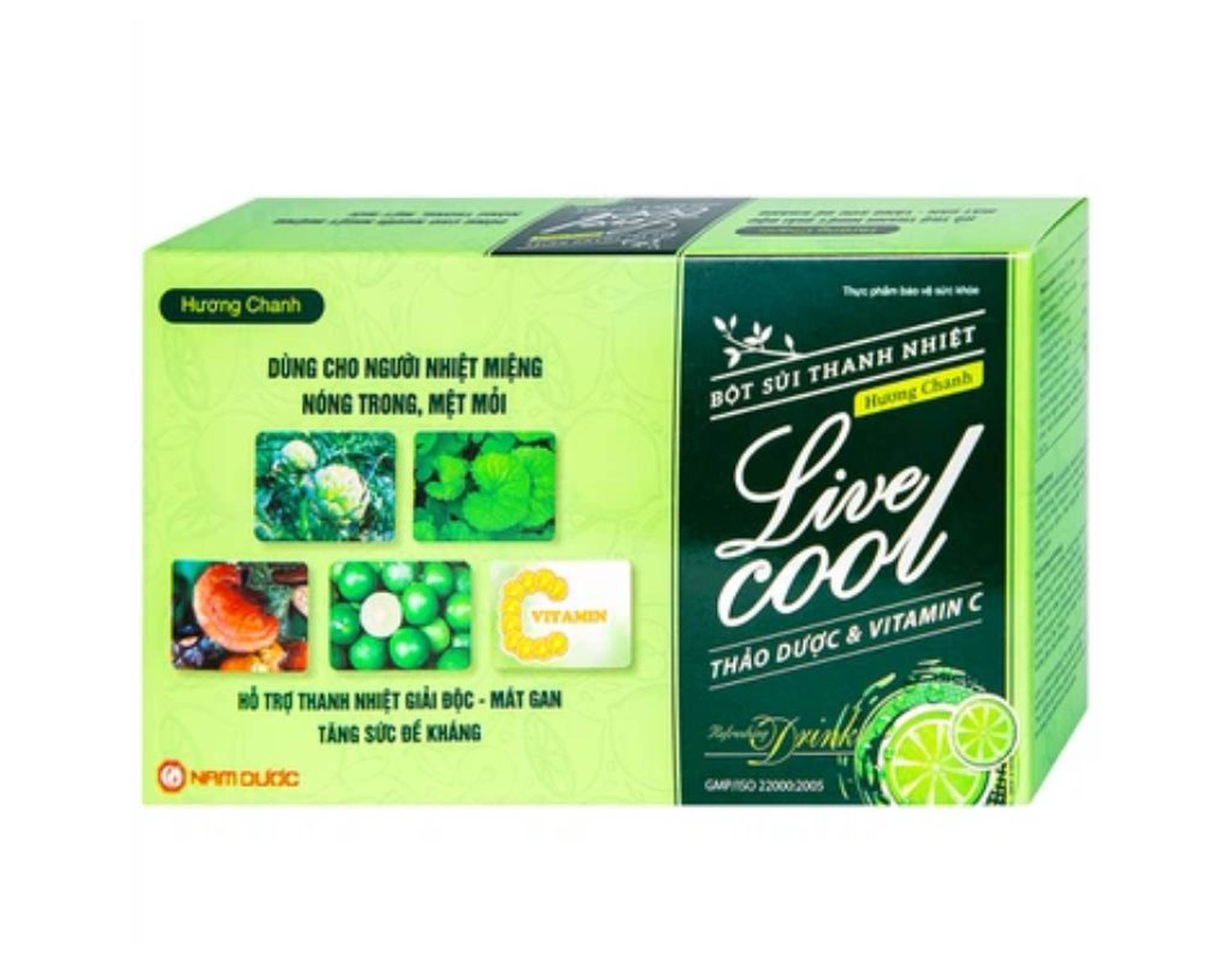 Bột sủi Thanh Nhiệt Livecool Nam Dược hương chanh hỗ trợ giải độc, mát gan (Hộp 10 gói)