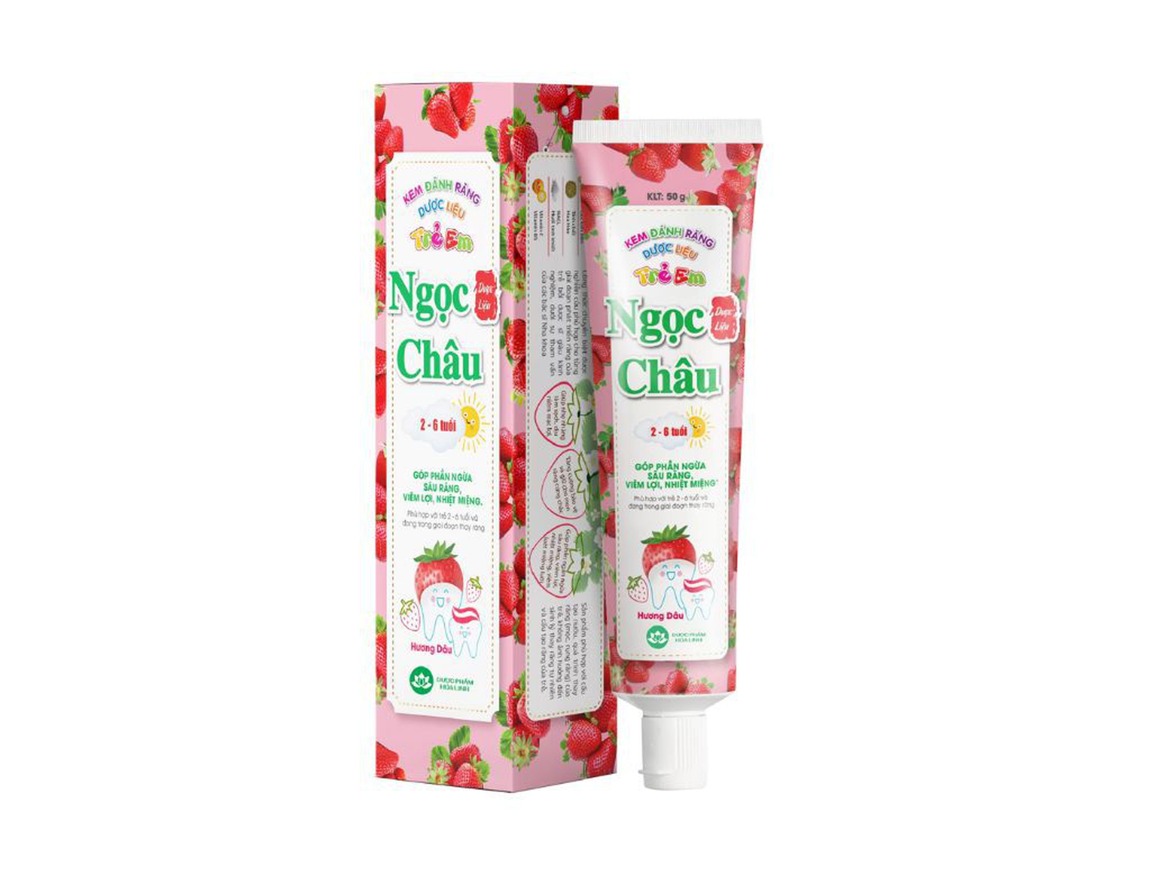 Kem đánh răng dược liệu Ngọc Châu trẻ em Hương dâu (tuýp 50g)