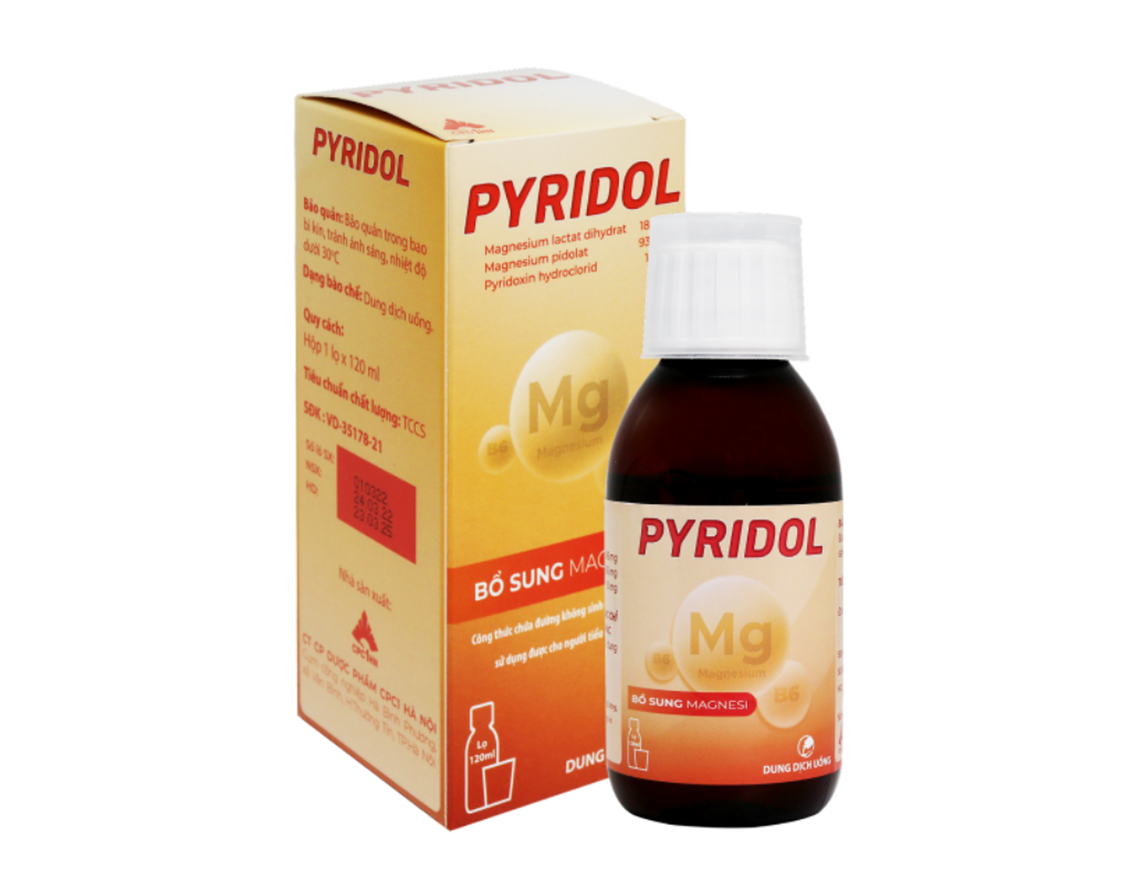 Thuốc Pyridol điều trị các trường hợp thiếu Magie (Lọ 120ml)