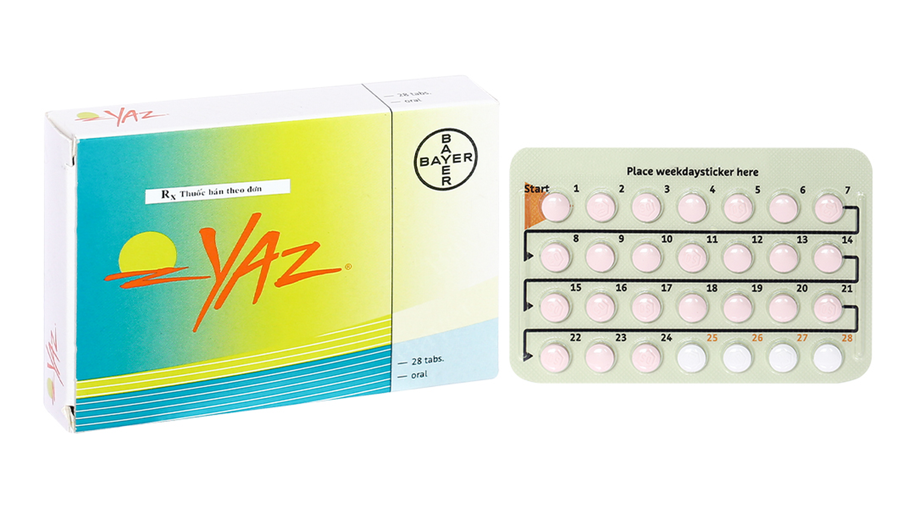 Thuốc Yaz tránh thai hàng ngày (Hộp 1 vỉ x 28 viên)