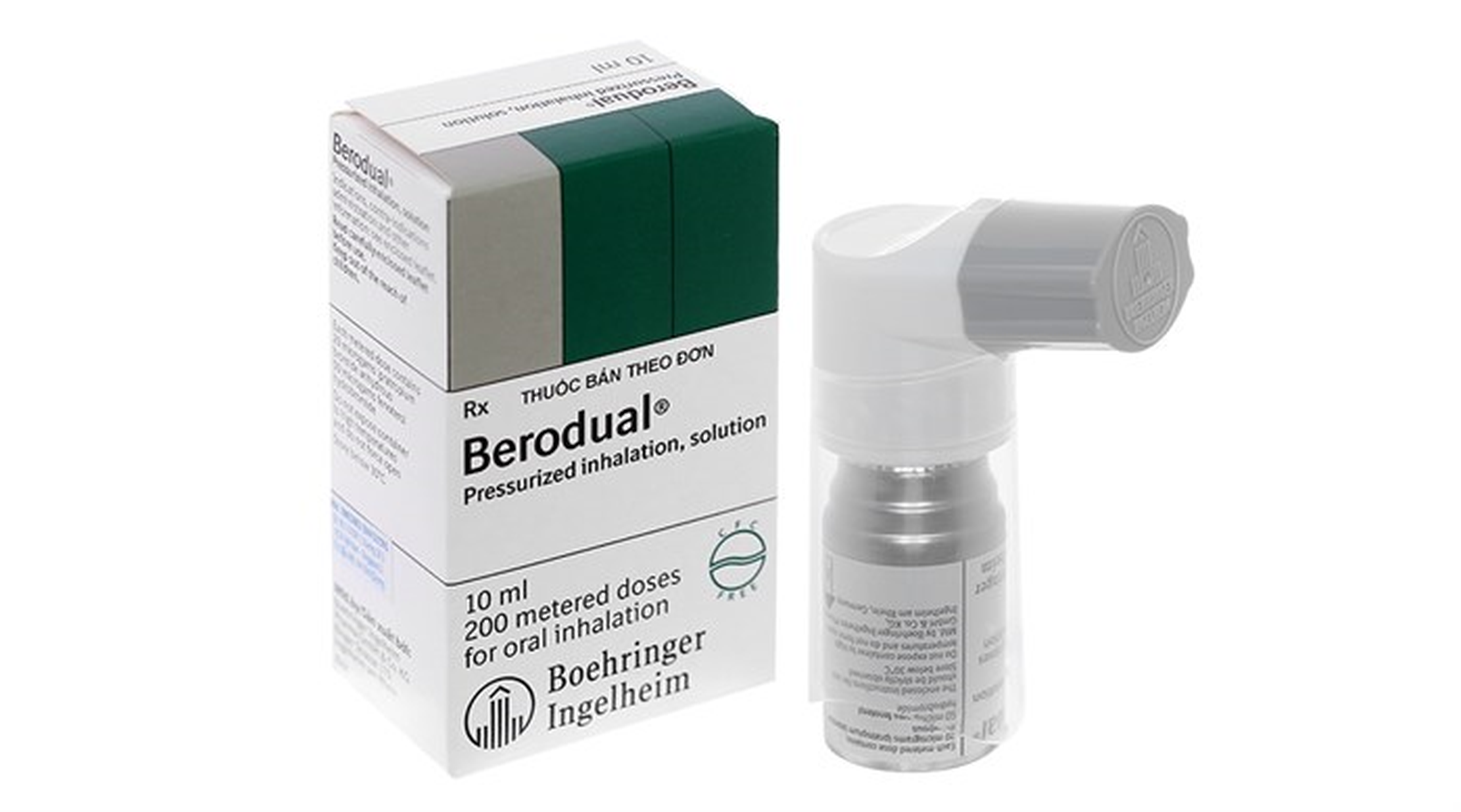 Thuốc xịt khí dung Berodual (MDI) dãn cơ trơn khí phế quản, trị tắc nghẽn phổi (Bình 10ml)