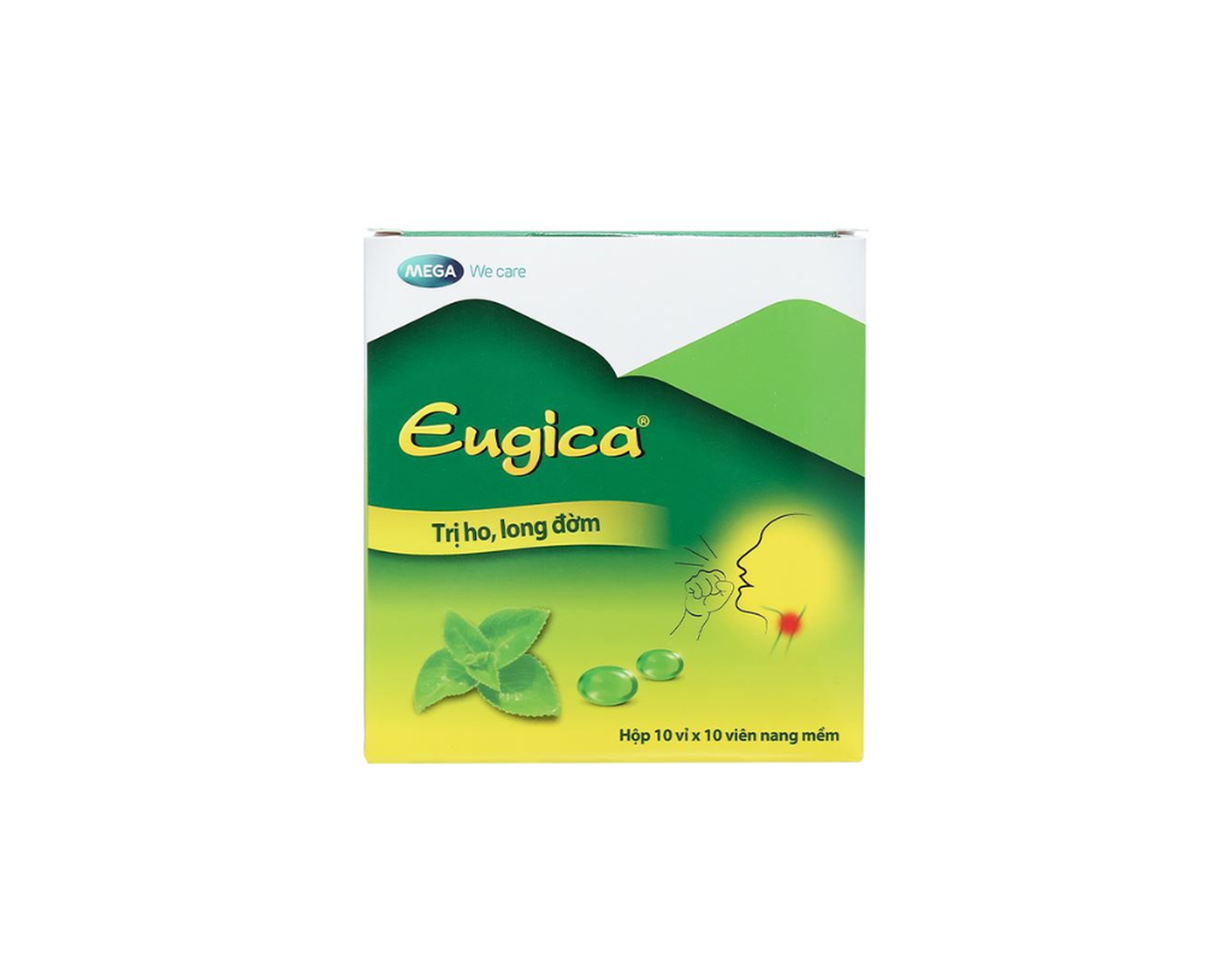Thuốc Eugica trị ho, cảm cúm, đau họng (Hộp 10 vỉ x 10 viên)
