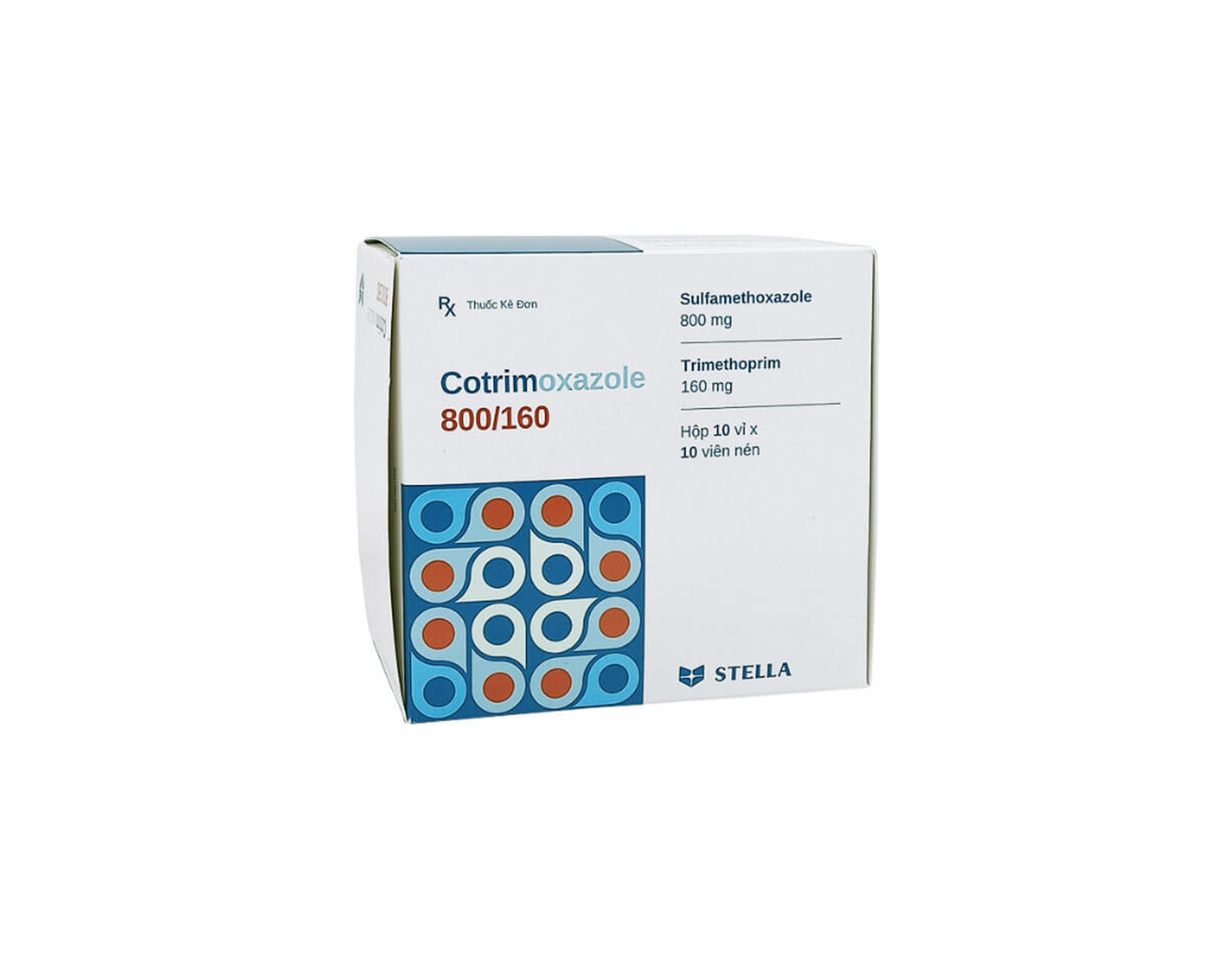 Thuốc Cotrimoxazole 800/160 Stella điều trị viêm tai giữa cấp (Hộp 10 vỉ x 10 viên)