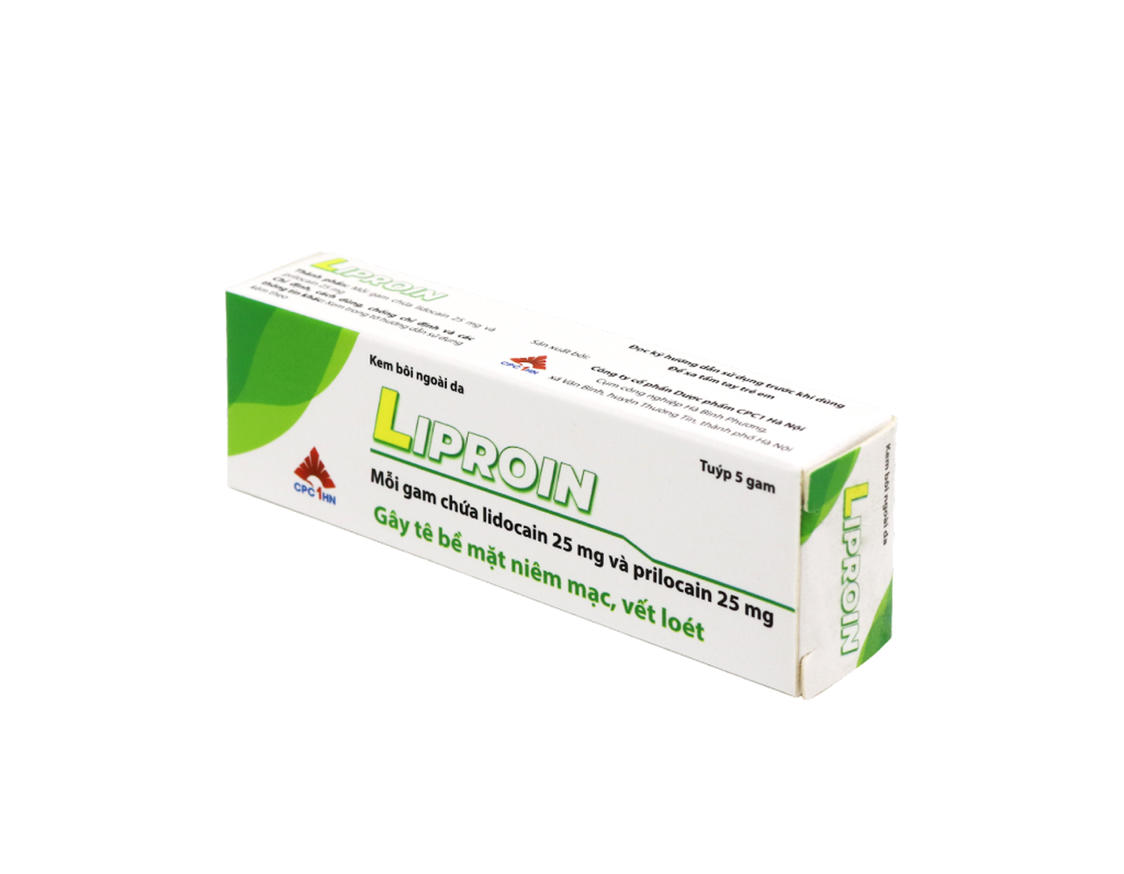 Thuốc bôi ngoài da Liproin gây tê bề mặt niêm mạc, vết loét (Tuýp 5g)