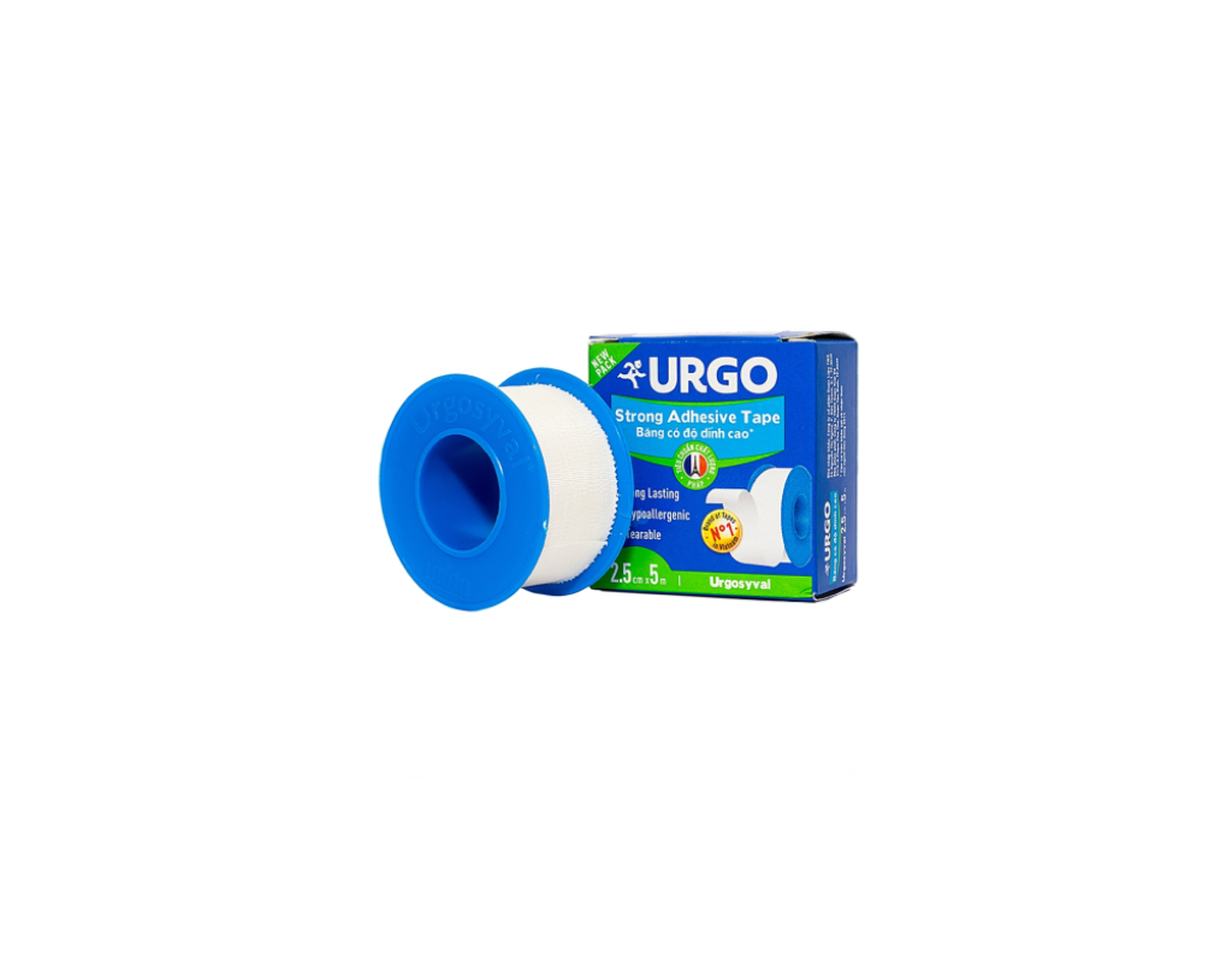 Băng keo lụa Urgosyval Strong Adhessive 2.5cm x5m ( Hộp 1 cái)