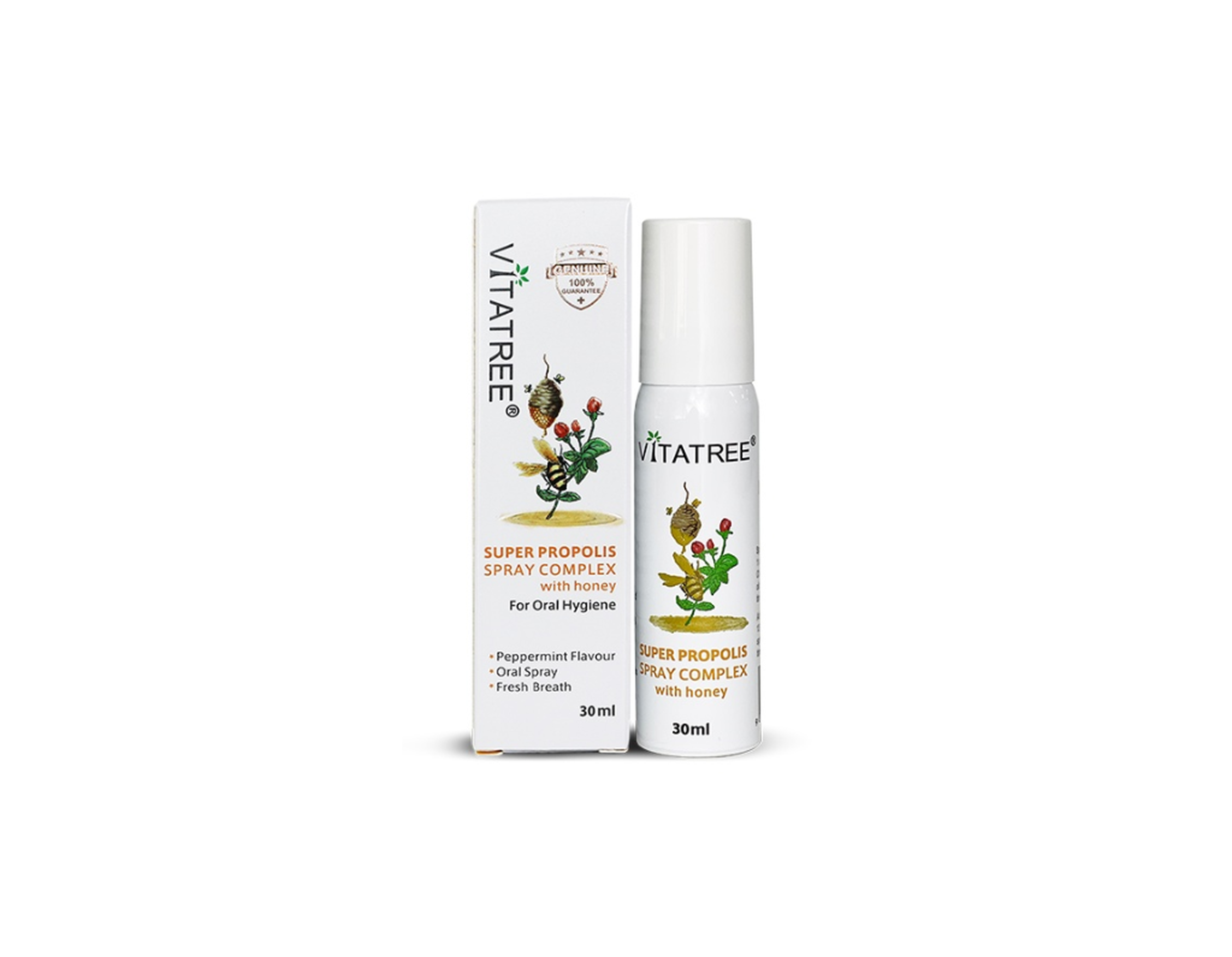 Xịt keo ong Vitatree Super Propolis Spray Complex With Honey  giảm đau rát họng (30ml)
