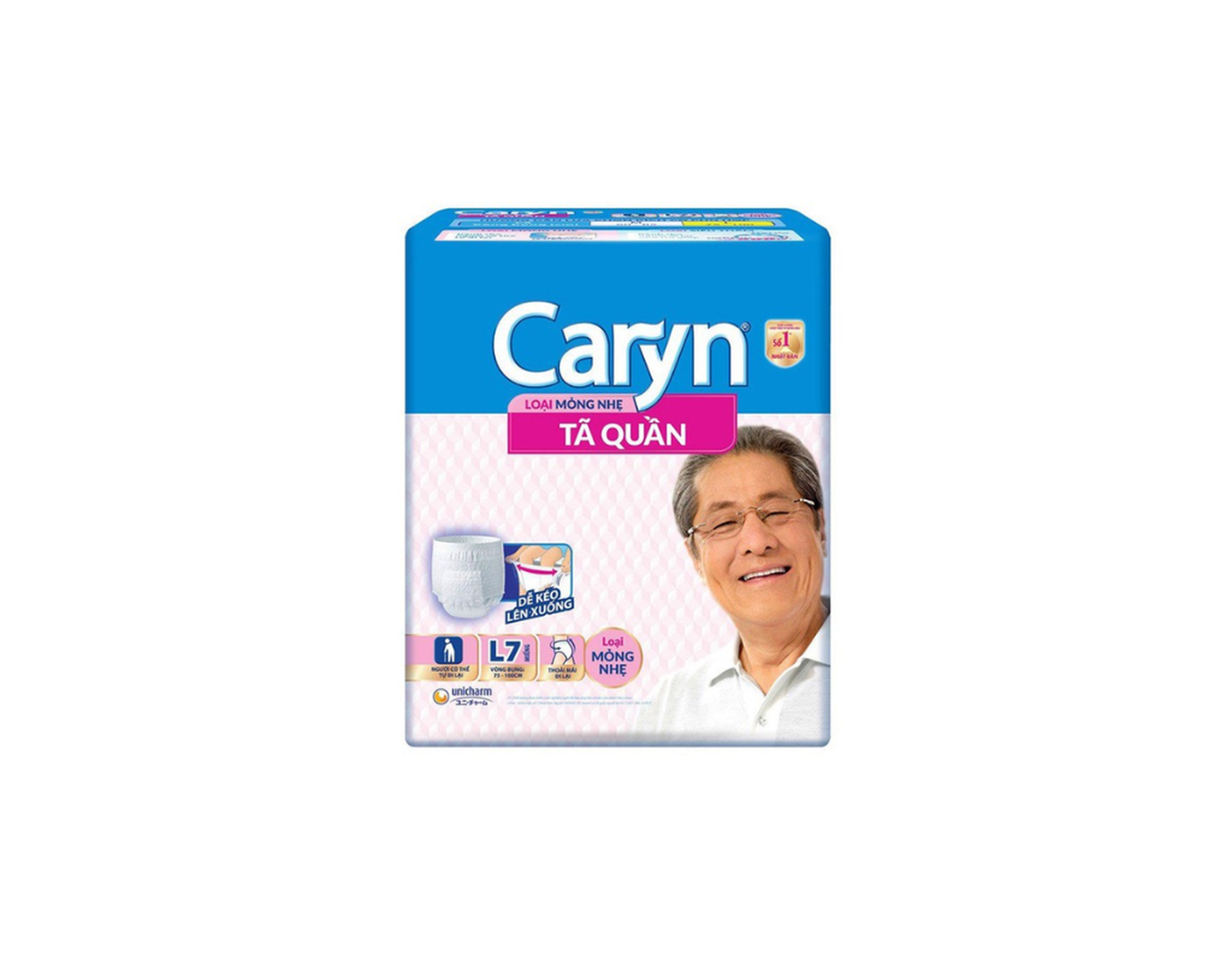 Tã Quần Caryn mỏng nhẹ size L Gói 7 miếng