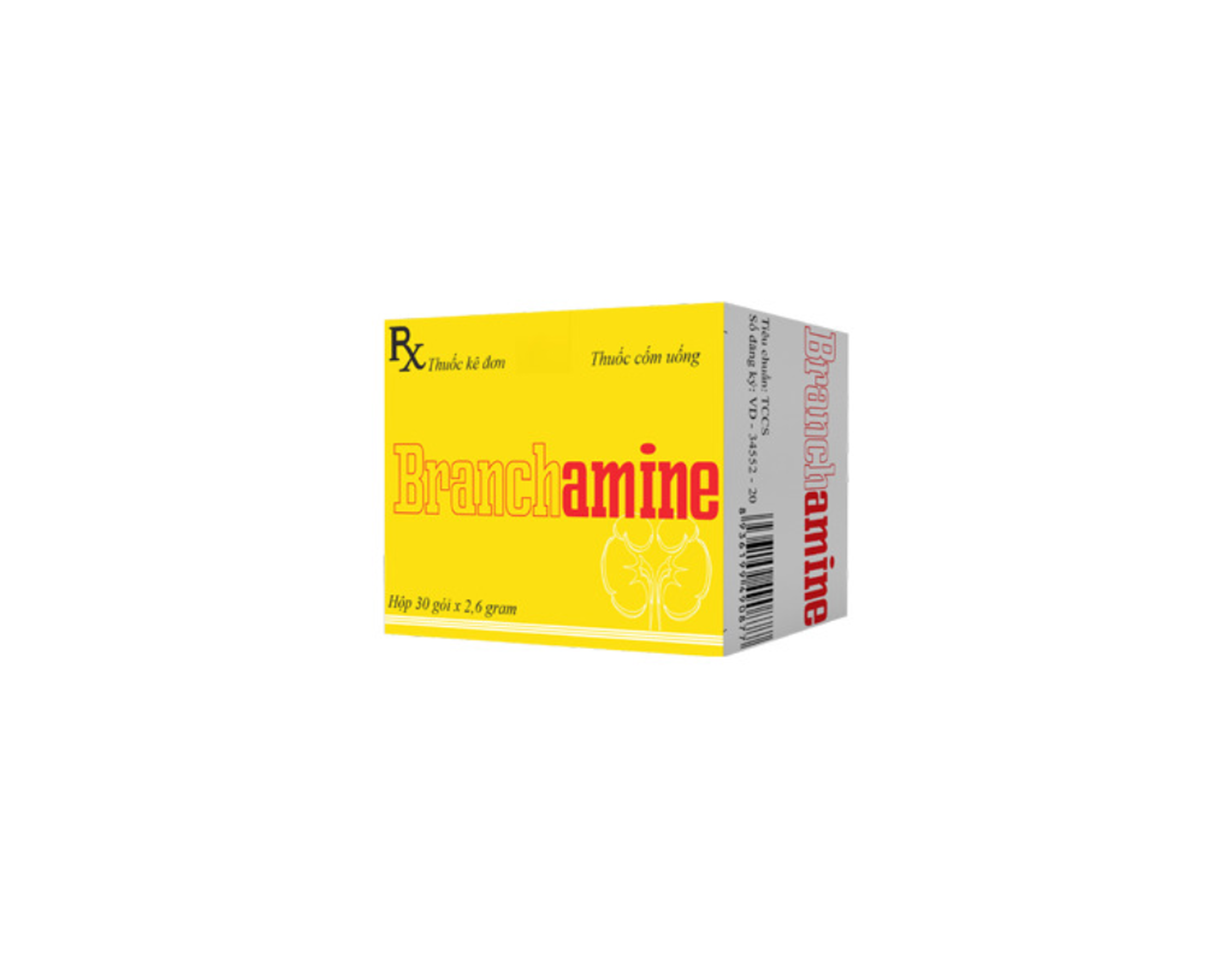 Thuốc cốm uống Branchamine Becamex cung cấp các acid amin trong suy thận mạn tính (30 gói x 2,6g)