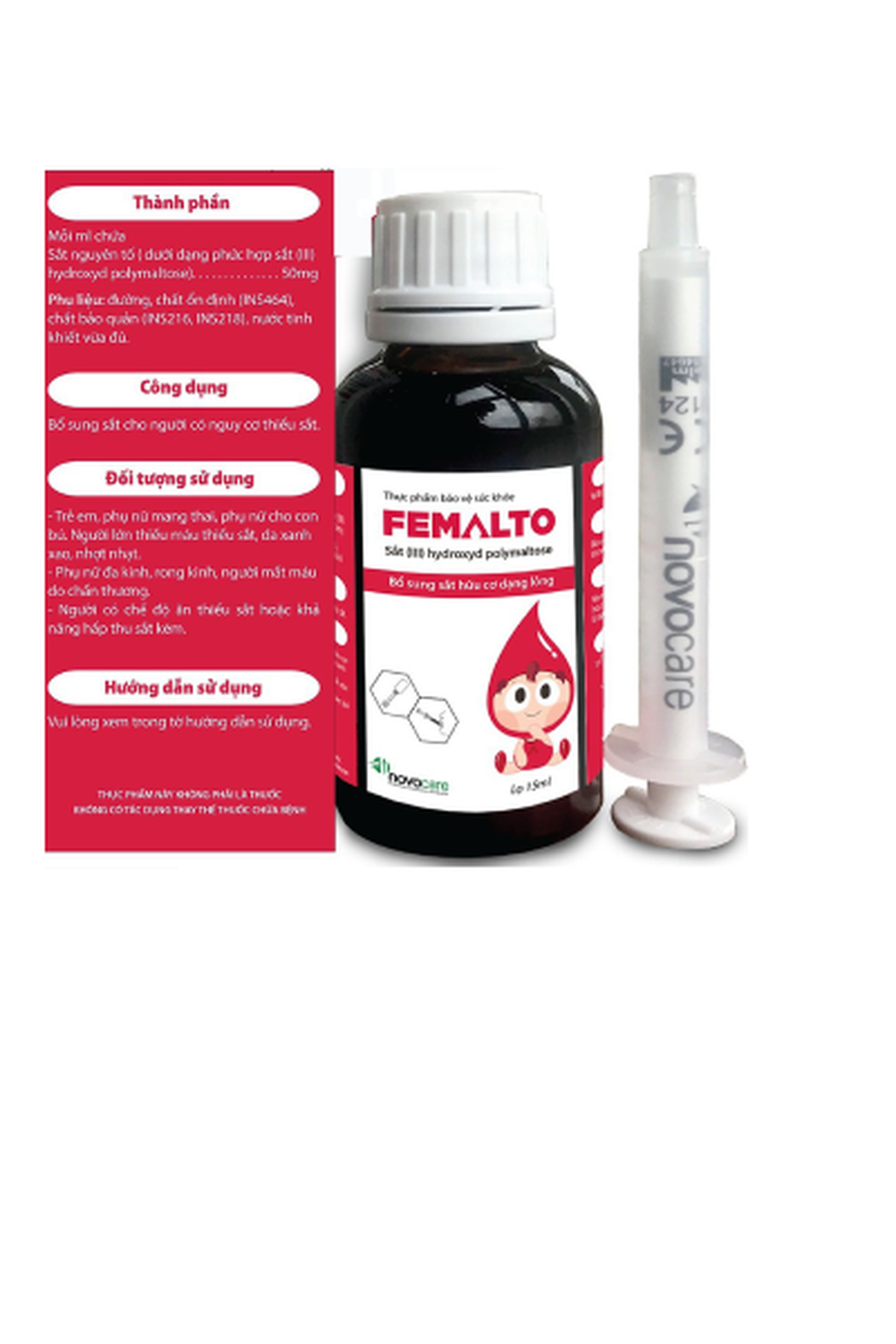 Thuốc Femalto 50mg/ml bổ sung Sắt cho trẻ em (Lọ 30ml) 