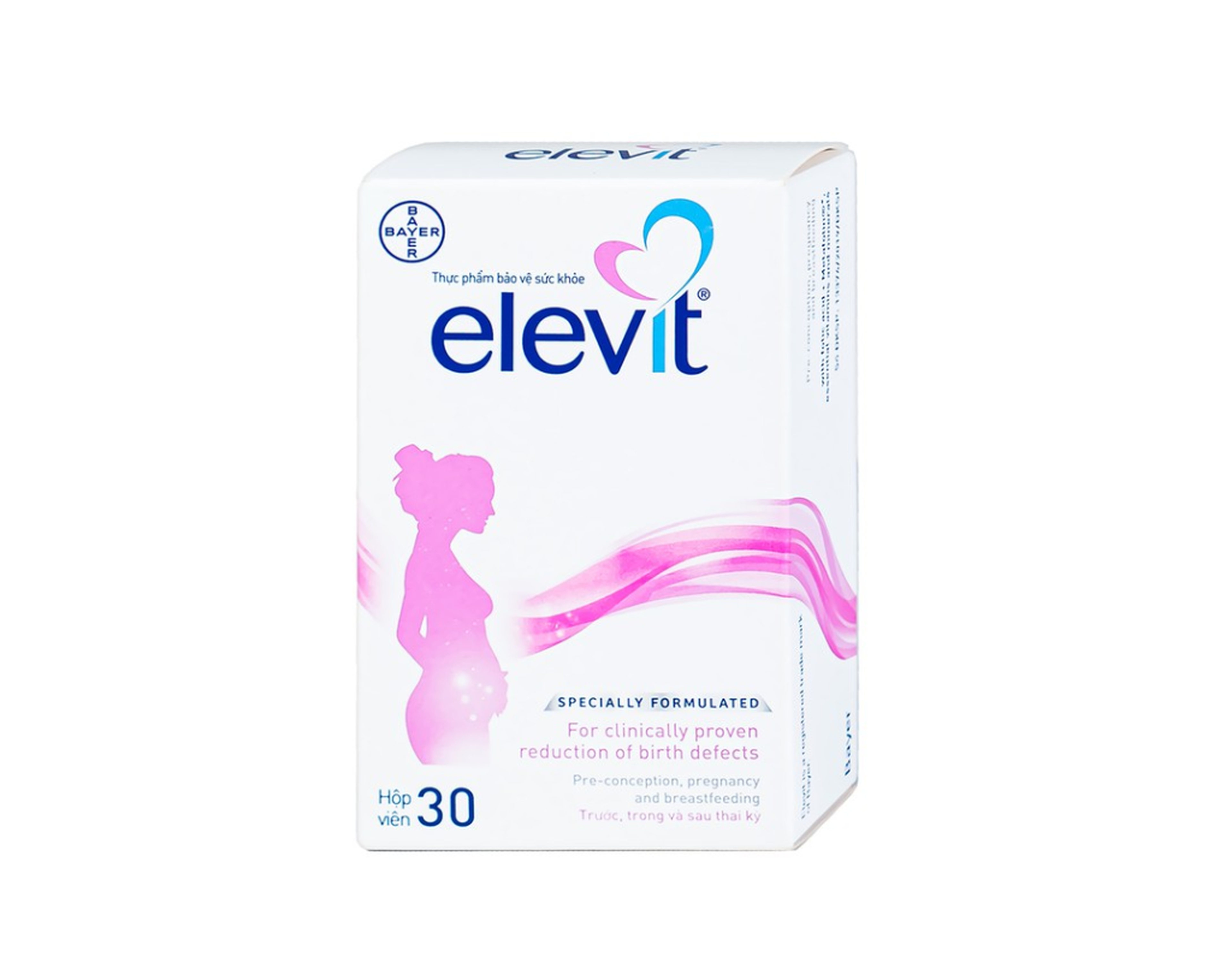 Viên uống Elevit giúp cung cấp các dinh dưỡng cần thiết cho phụ nữ đang trong thời kì mang thai (Hộp 3 vỉ x 10 viên)