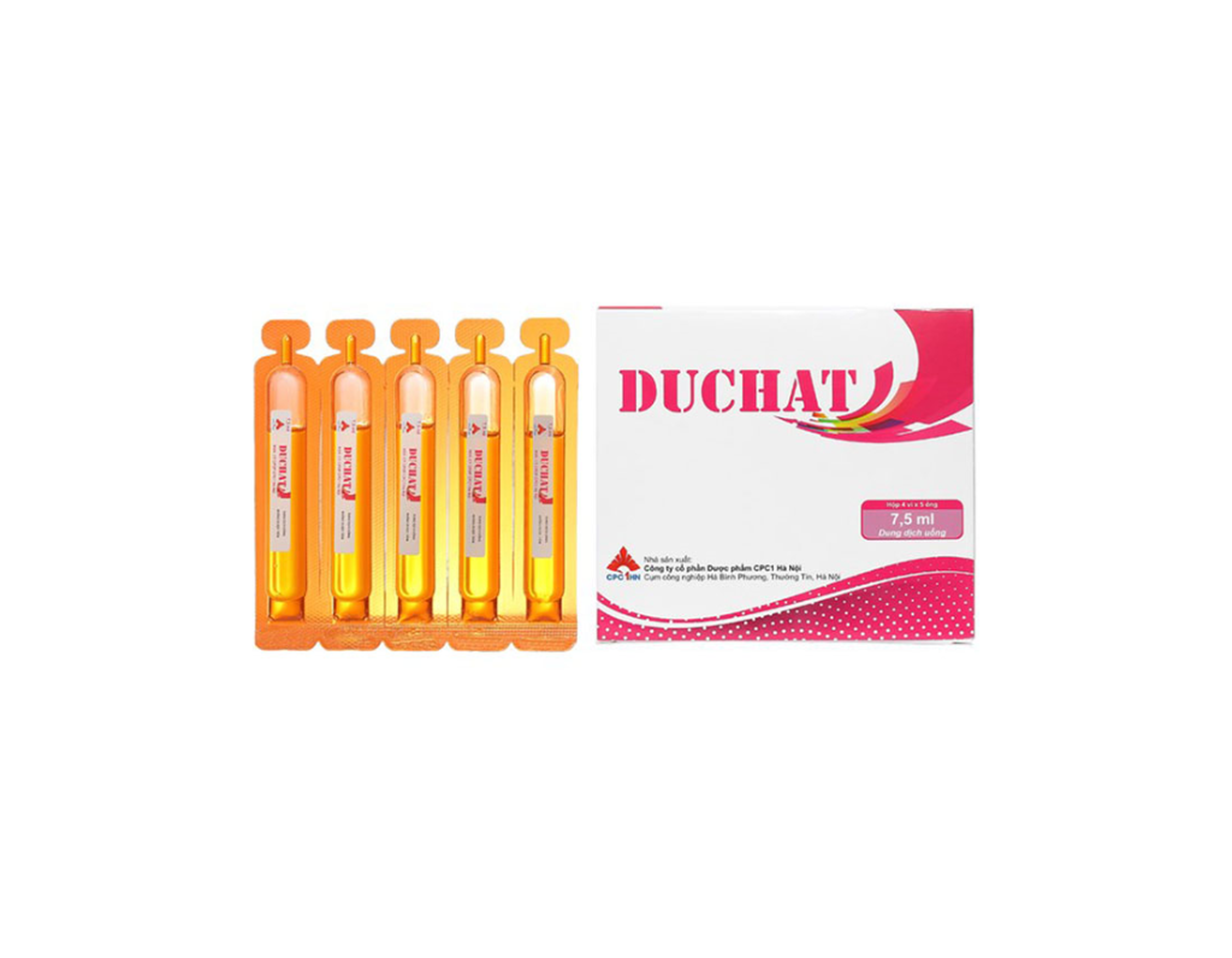Thuôc Duchat 7.5ml phòng và trị thiếu vitamin và axit amin (hộp 4 vỉ x 5 ống) 
