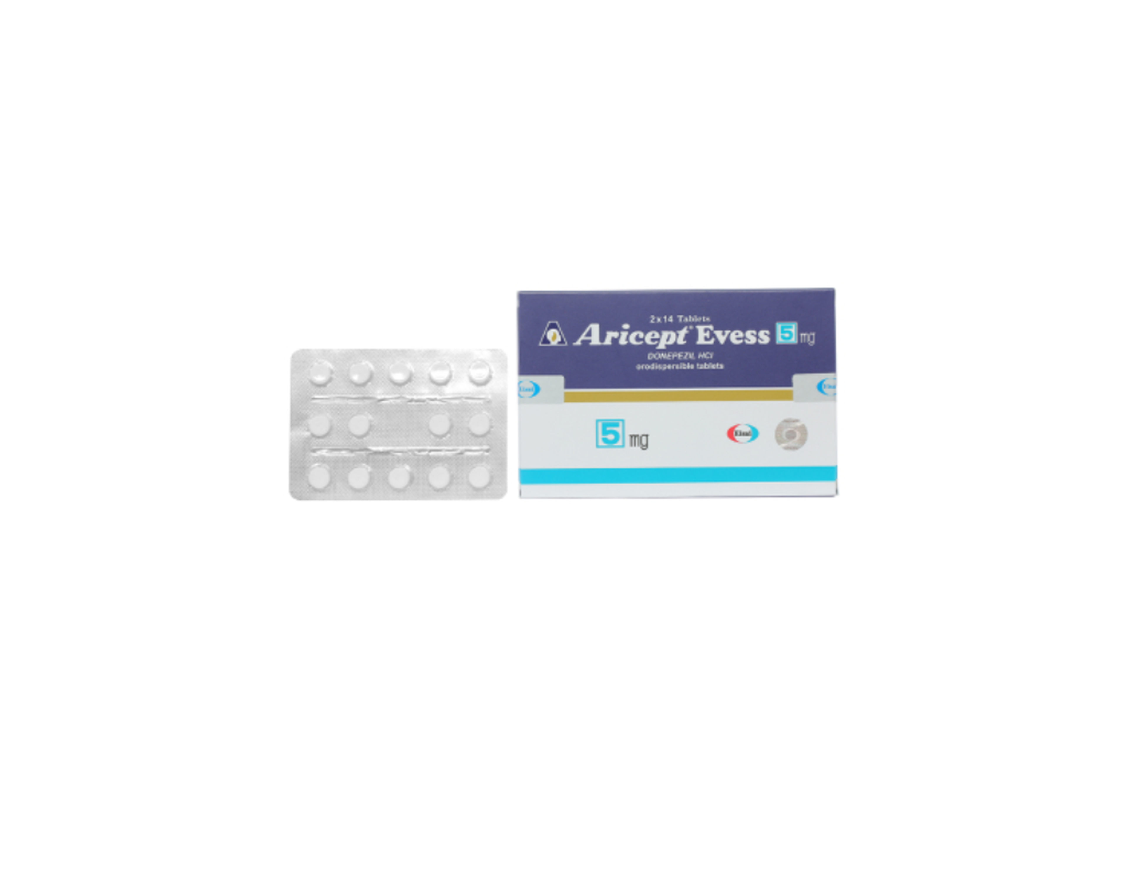 Thuốc Aricept evess 5mg trị Alzheimer, sa sút trí tuệ (hộp 2 vỉ x 14 viên) 