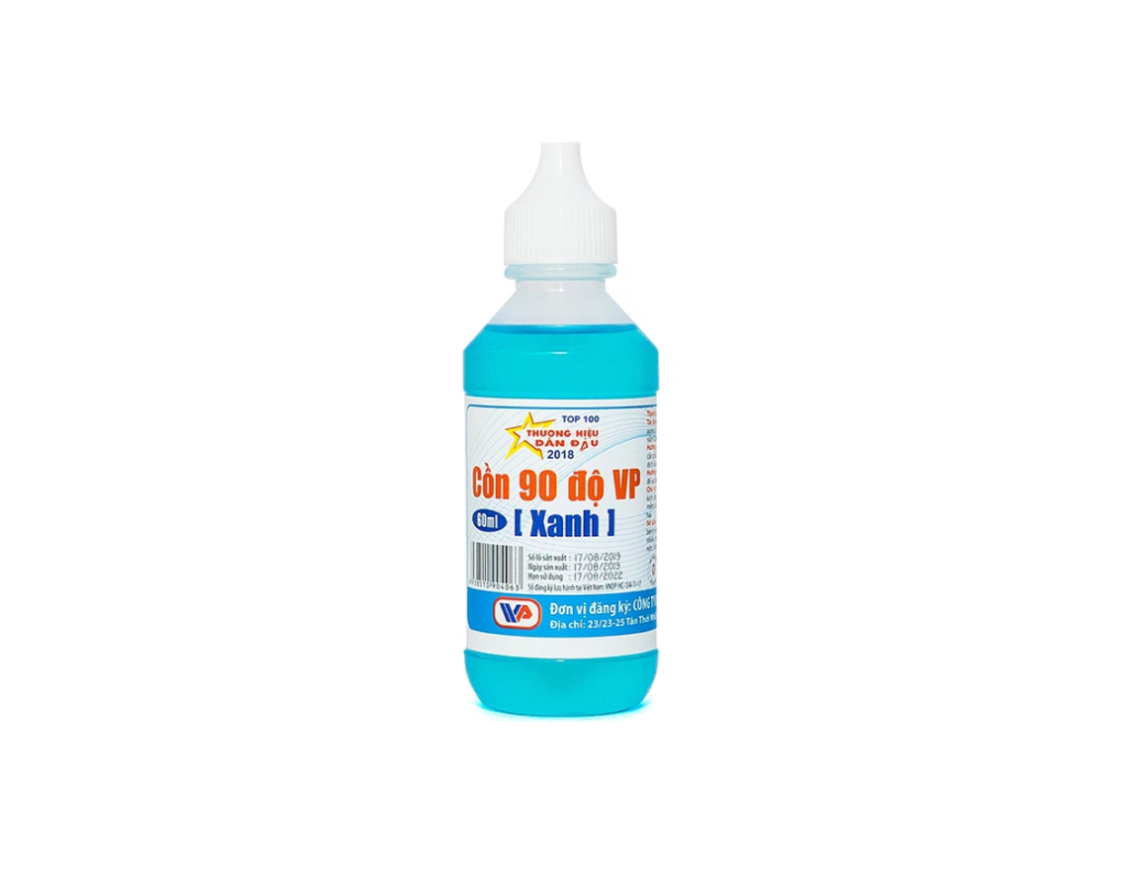 Dung dịch cồn 90 độ VP (xanh) sát khuẩn bề mặt ( chai 60ml)